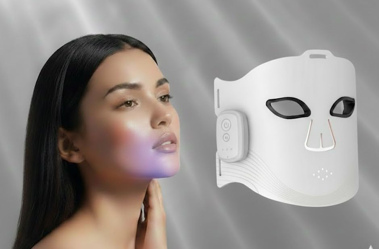 LED Light with Near-Infrared Therapy Face Mask- Red, Blue, Purple and Near-Infared Light Therapy for Face and Body with Wireless Controller image number 4