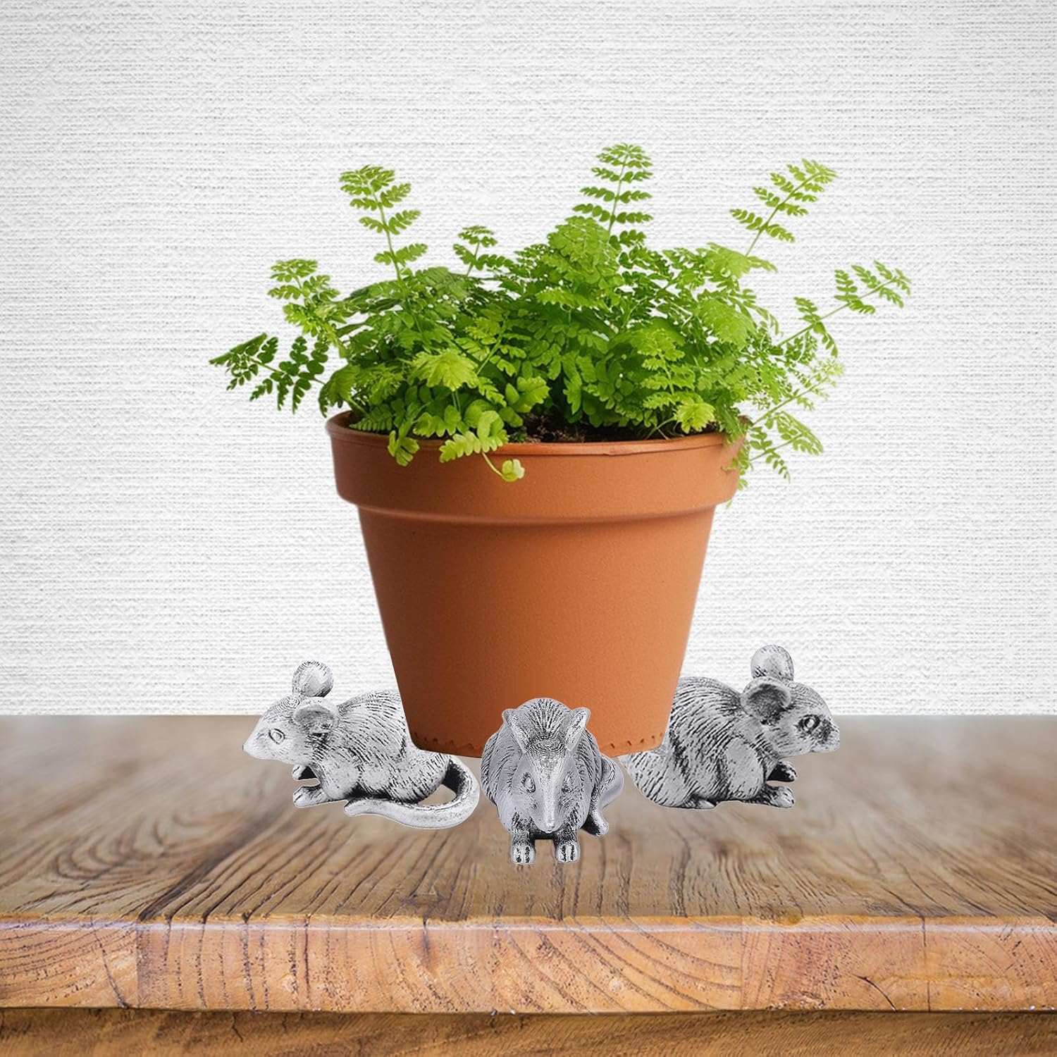 3Pcs Animal Resin Flower Pot Decorative Feet, Flower Pot Feet Animal Statues Plant Pots Risers Holder Elevator for Outdoor (Mouse) image number 3