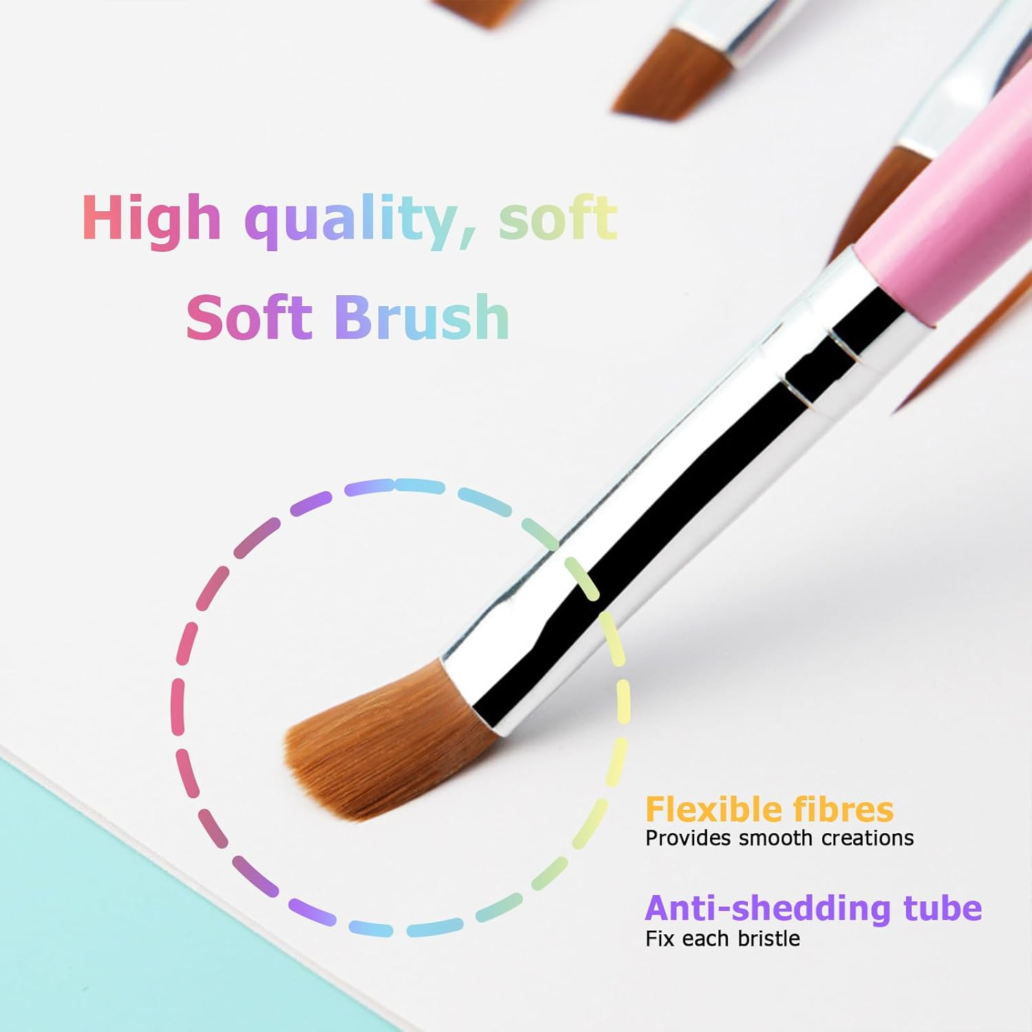 Nail Art Brush Set, Pen Painting Tools for Gel Nail Polish Painting, Nail Extension Gel Builder Gel Brush, Nail Art Fine Liner Brush and Nail Dotting Pen for DIY Manicure (6Pcs) image number 2