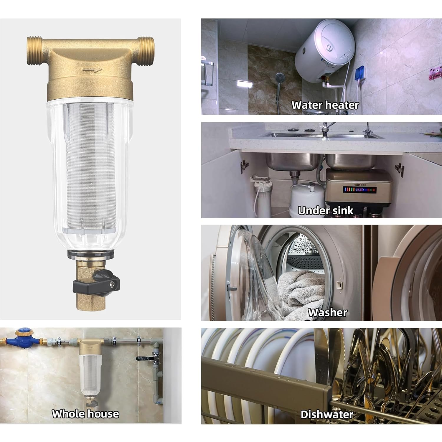 Reusable Flushable Fine Filter, Spin down Sediment Water Filter, Water Filter, Garden Hose, Iron Filter for Well Water, Tap Water Filter Water (1/2 Inch Male Thread) image number 6