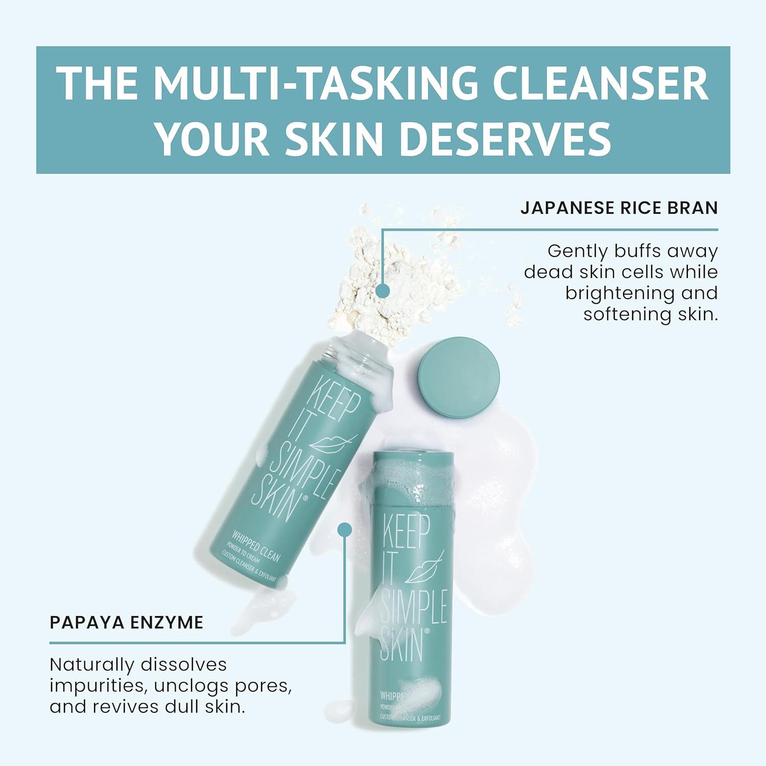 Keep It Simple Skin KISS Face Cleanser Whipped Clean, 50 Gram