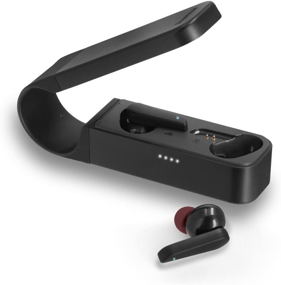 Hama Bluetooth Headphones Spirit Pocket (In-Ear Headphones with Microphone, True Wireless Earbuds with Charging Station, Especially Light, Running Time 30 Hours, Wireless Headphones with Voice
