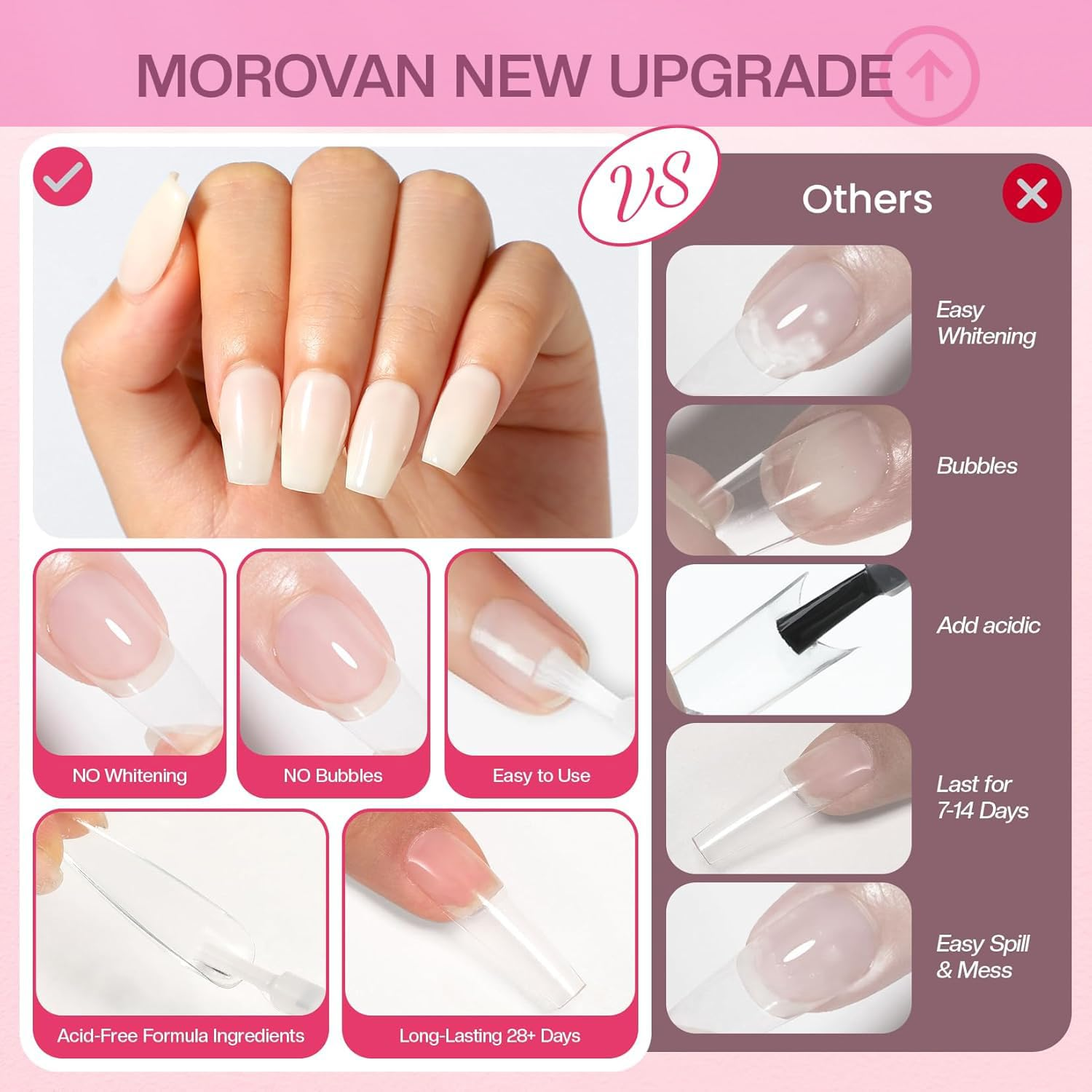 WANXINPT Press-On Nail Glue: Super Strong Brush-On Nail Glue for Acrylic and False Nails, Long-Lasting and Quick-Drying, No UV Required, Salon Quality, Suitable for Beginners DIY Home (15Ml) image number 3