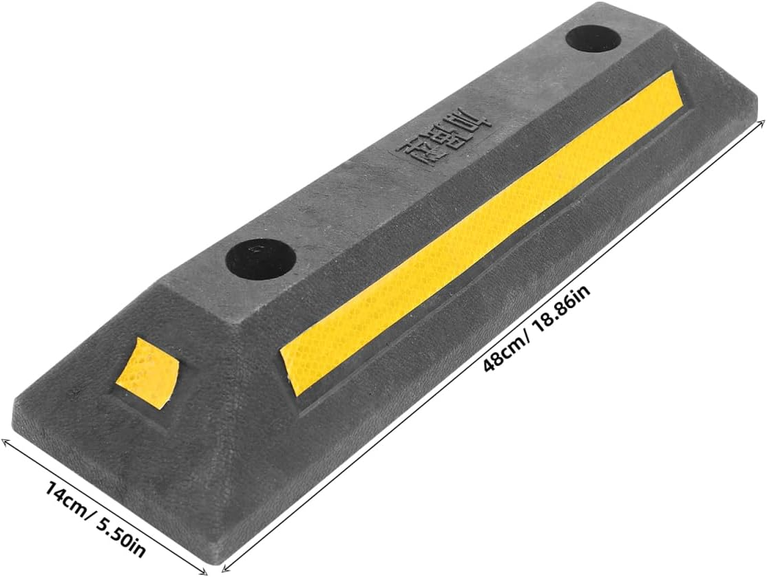ULTECHNOVO Garage Car Stopper Wheel Stop Stoppers for Parking Stops Made of Sturdy Rubber image number 6