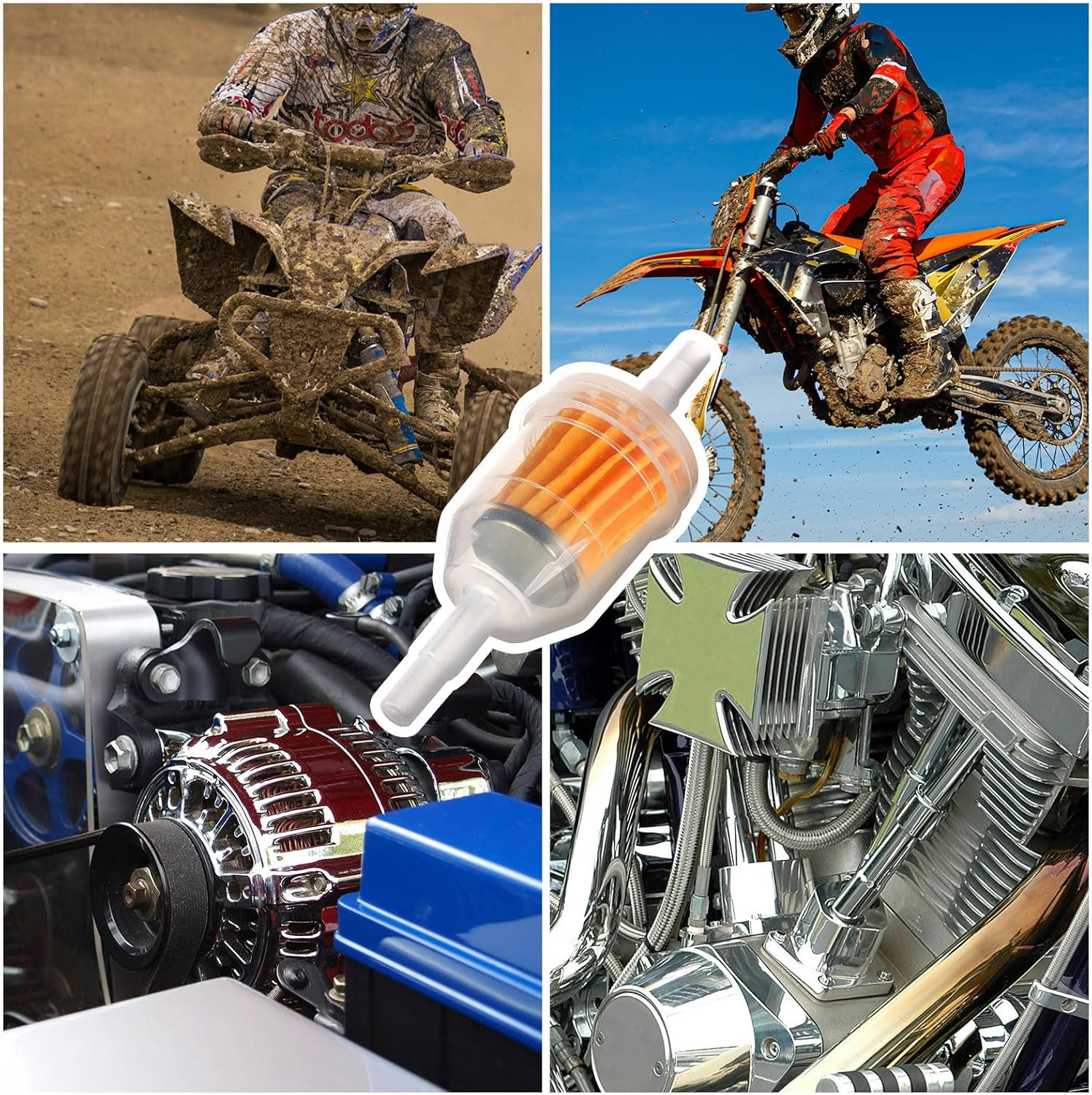 AM116304 Fuel Filter 25 050 22-S, Small Engine Gas Filter for 1/4 & 5/16 Inline Filter Replacement Compatible with John Deere Kohler for Lawn Tractor image number 1