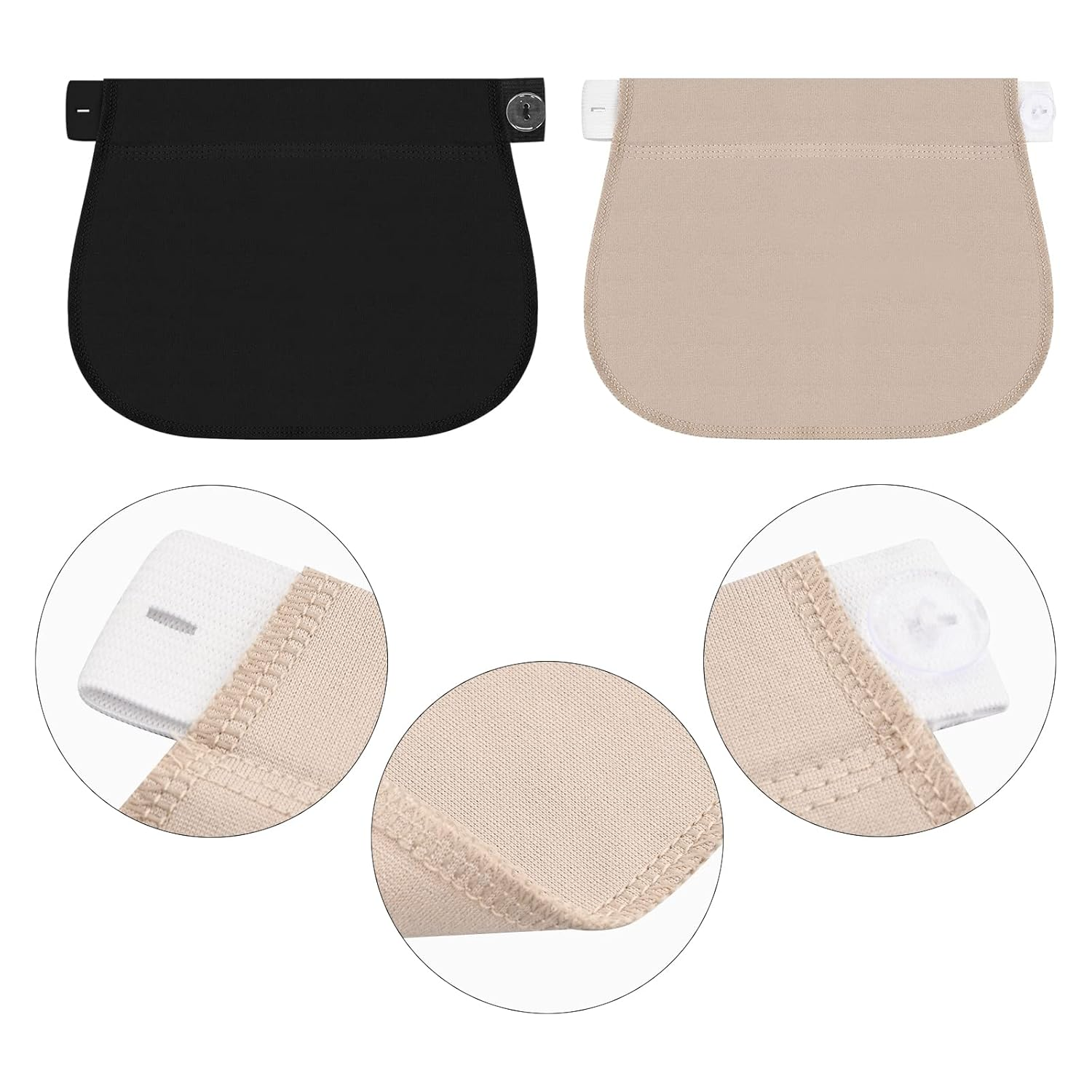 Waistband Extender 2 Pieces Maternity Pants Extender, Adjustable Elastic Waist, Elastic Maternity Pants Extender for Pregnant Woman, Adjustable Waist Extenders for Men or Women image number 2
