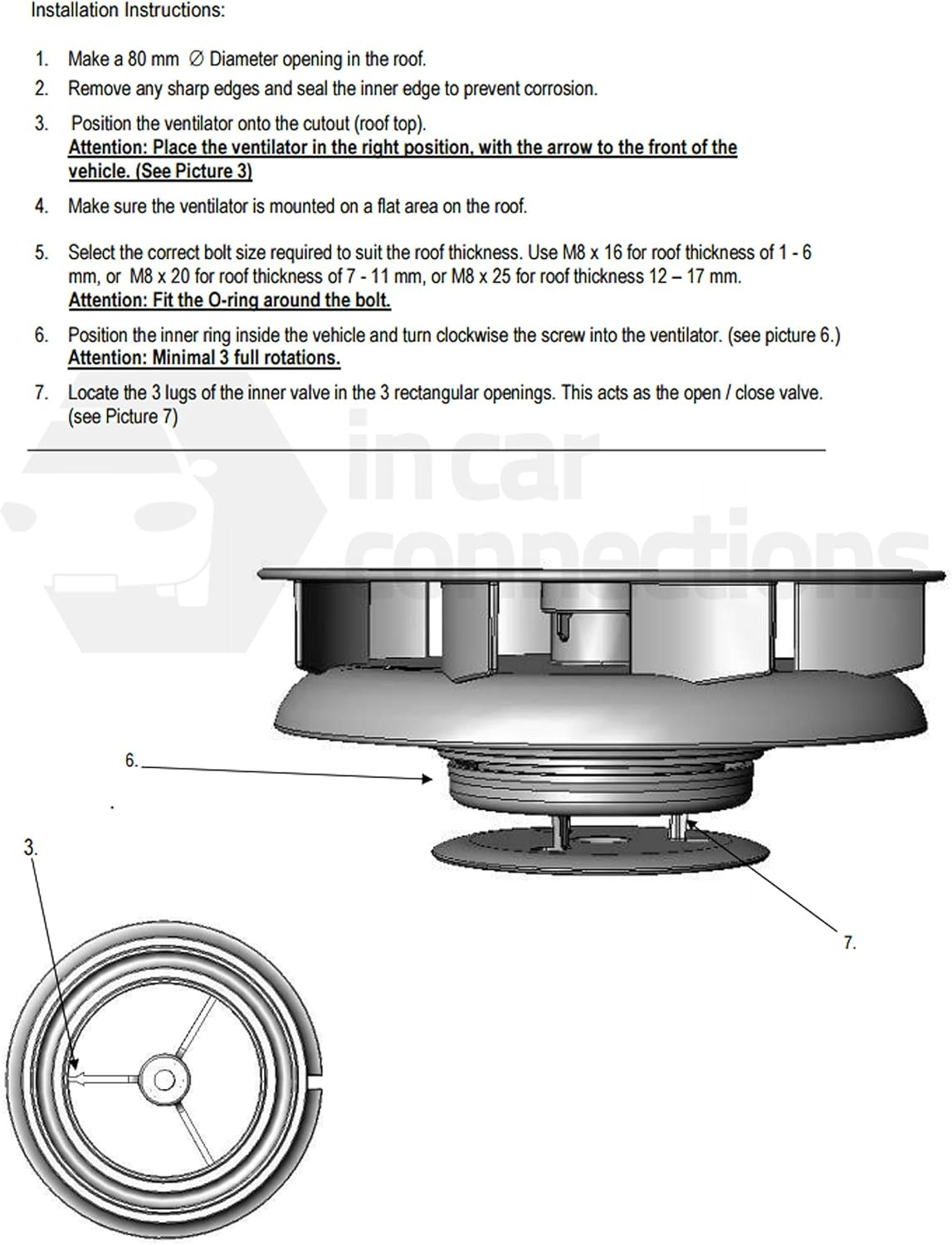 Low Profile Rotary Vent for Vans Buses Wind Driven Rotating Vent for Van image number 5
