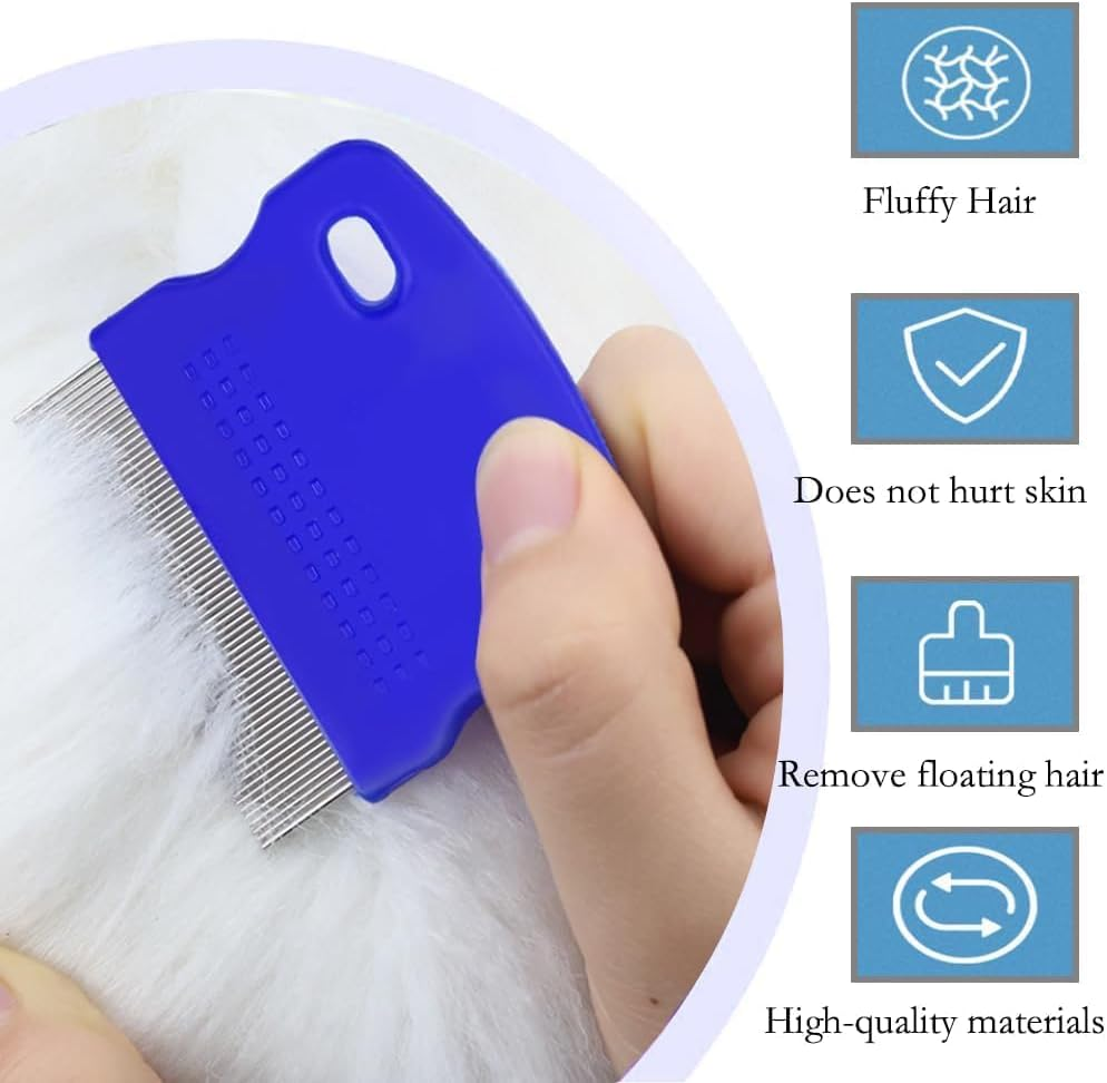 Pack of 6 Cat Dog Flea Comb, Lice Comb, Flea Comb for Removing Fleas, Metal Teeth Lice Comb, Flea Tear Stain Remover Comb image number 6