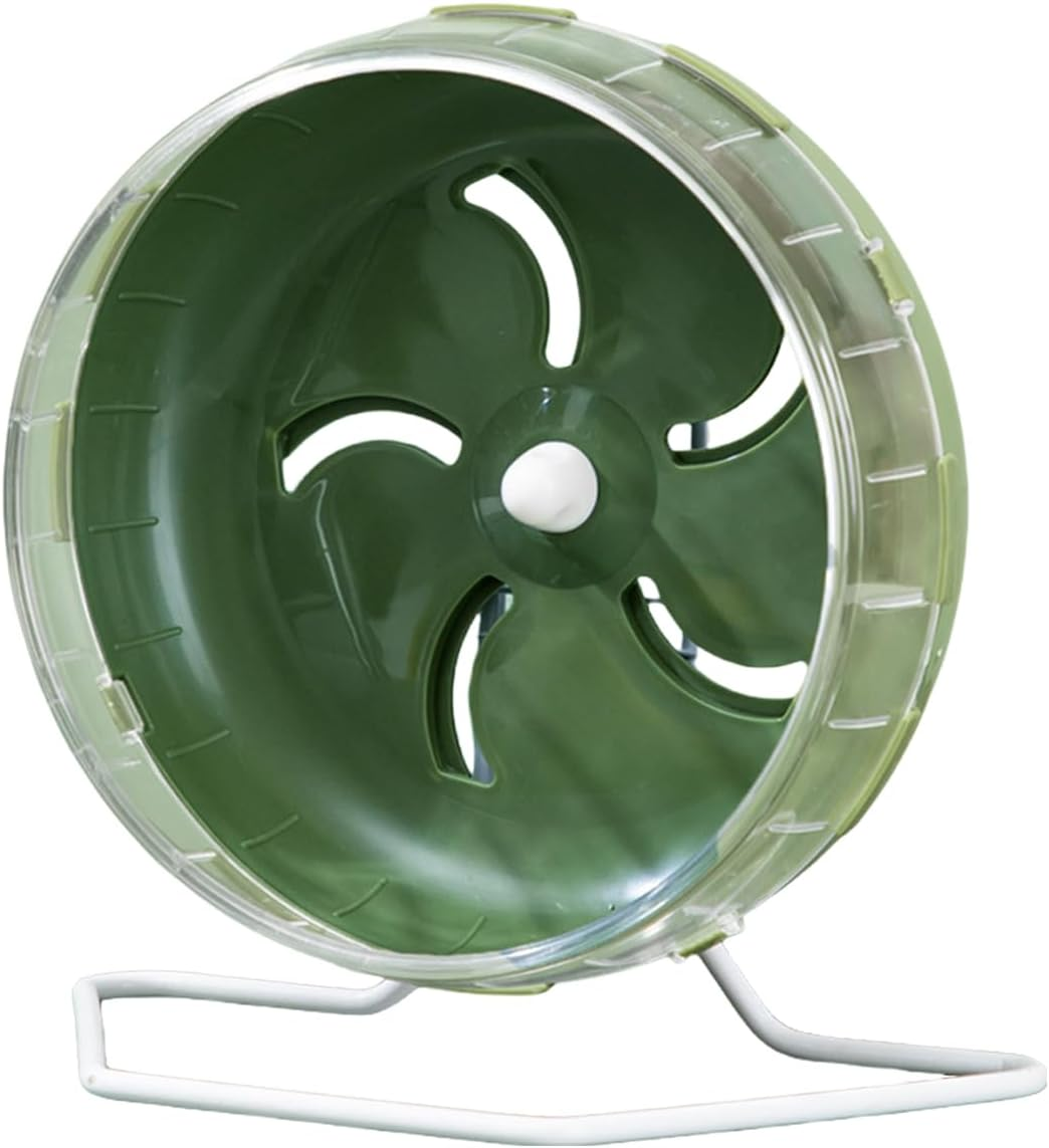 Wumuzai Hamster Wheel Silent, 8.3 Inch Large Gerbil Hedgehog Wheel, Adjustable Stand Quiet Spinner Syrian Hamster Running Wheels for Chinchilla Dwarf Pet Small Animals Cage Exercise, Green