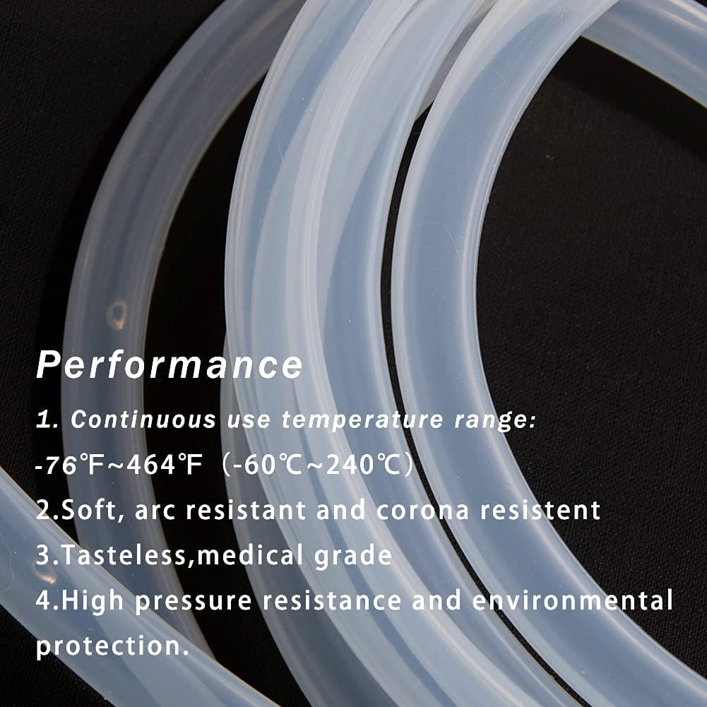 Quickun Pure Silicone Tubing, 6Mm ID X 8Mm OD High Temp Food Grade Tube Pure Silicone Hose Tube for Home Brewing, Beer Line, Kegerator, Wine Making, Aquaponics, Air Hose by Proper Pour (3.28 Ft)