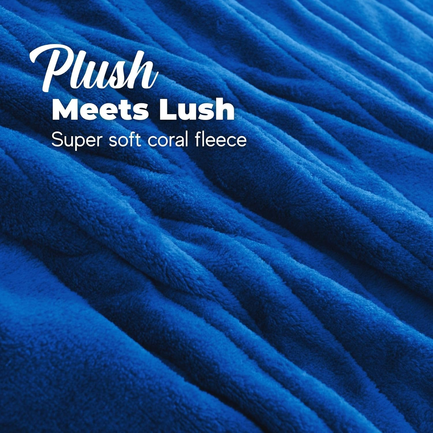 Dreamaker Double-Sided Coral Fleece Electric Heated Throw Blanket 160X130Cm Heating Rug Plush Snuggle Overheat Protection Adjustable 9 Heat Settings Extra Long Cord Detachable Controller - Blue image number 6