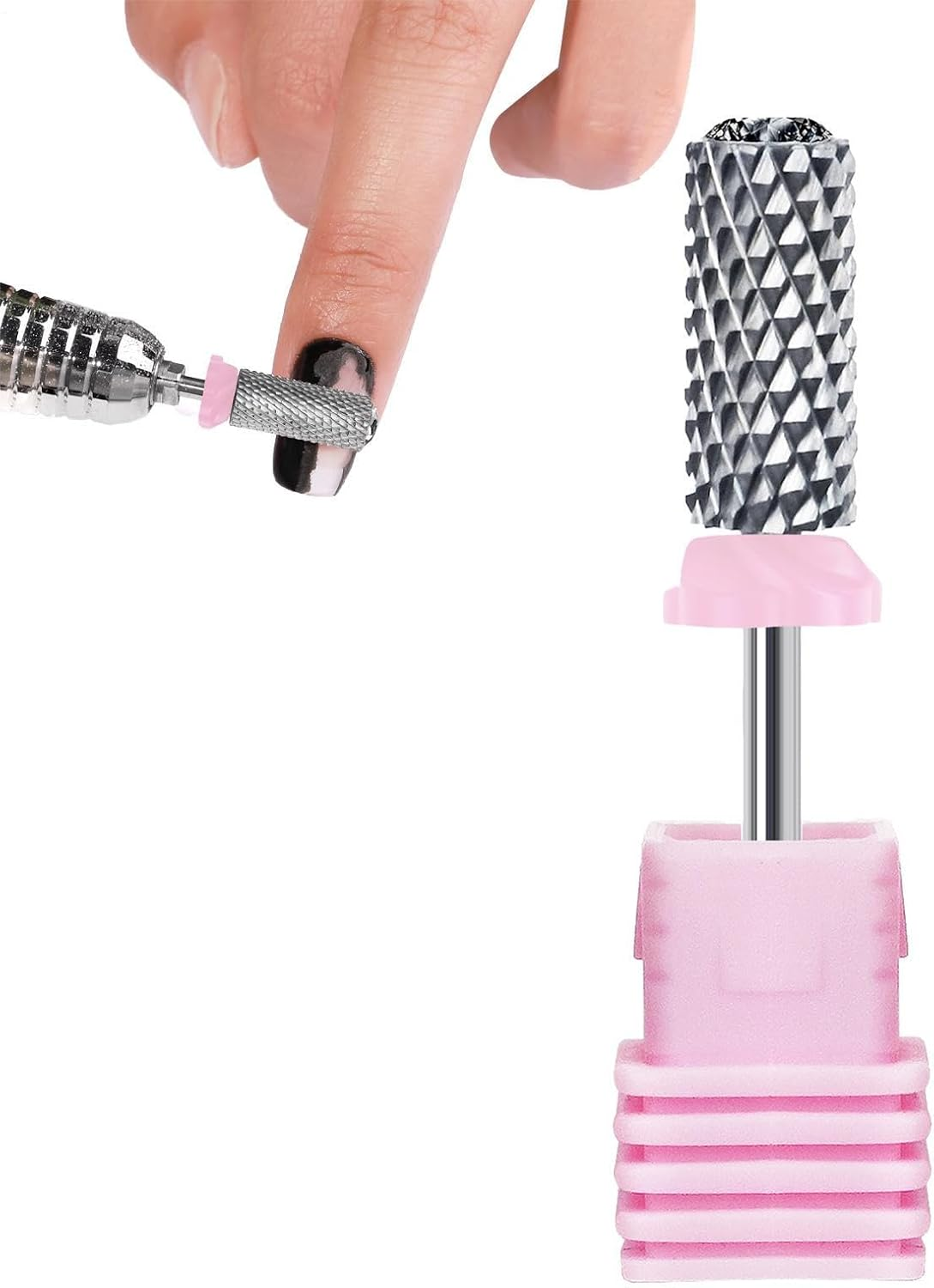 Cuticle Nail Bits | Acrylic Nail Drilltools - Rhinestone Dotted Cuticle Efile Remover, Gel Remover for Manicure Pedicure, Home Salon