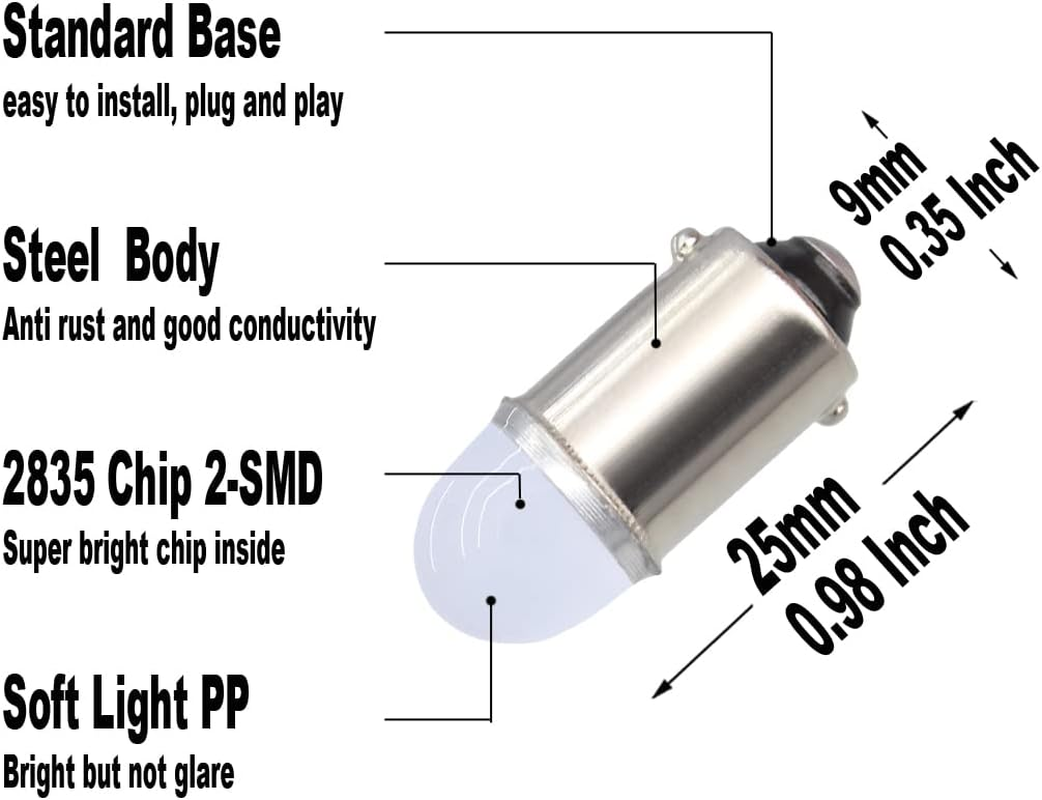 BA9S 53 57 1895 64111 LED Light Bulb for Car 12V Yellow Color - Ice Blue Color image number 4