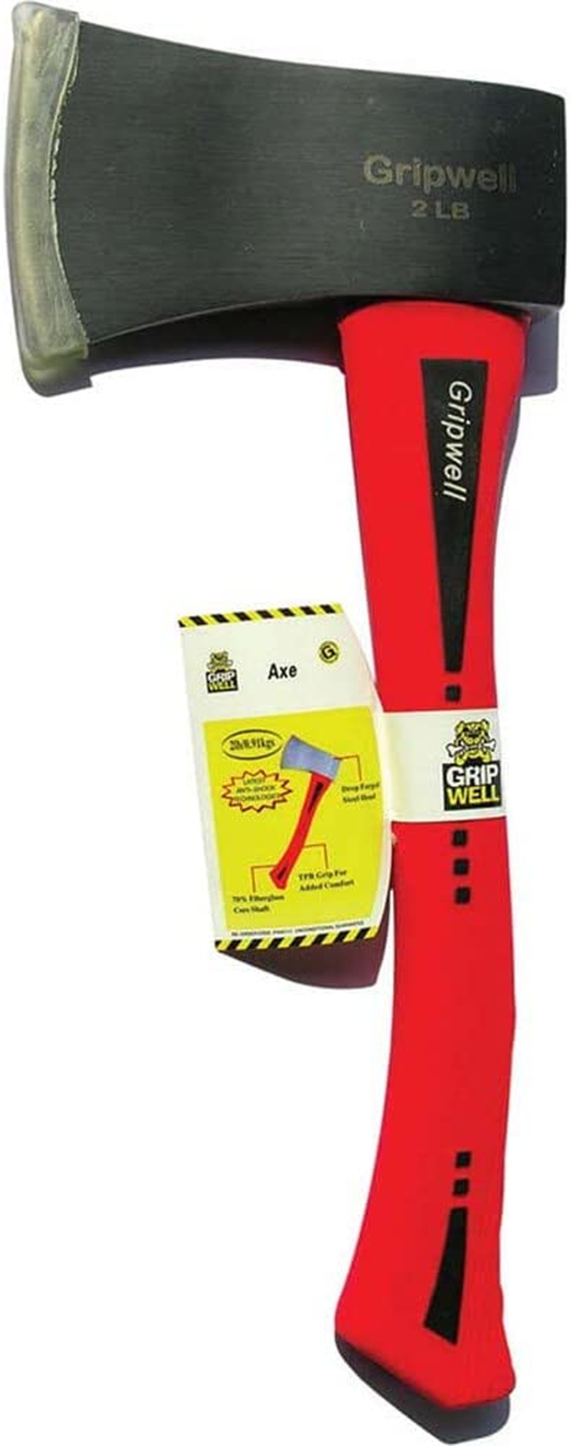 Gripwell PA05110 70 Percent TPR Fibreglass Axe, 675 G, 35 Cm HDL