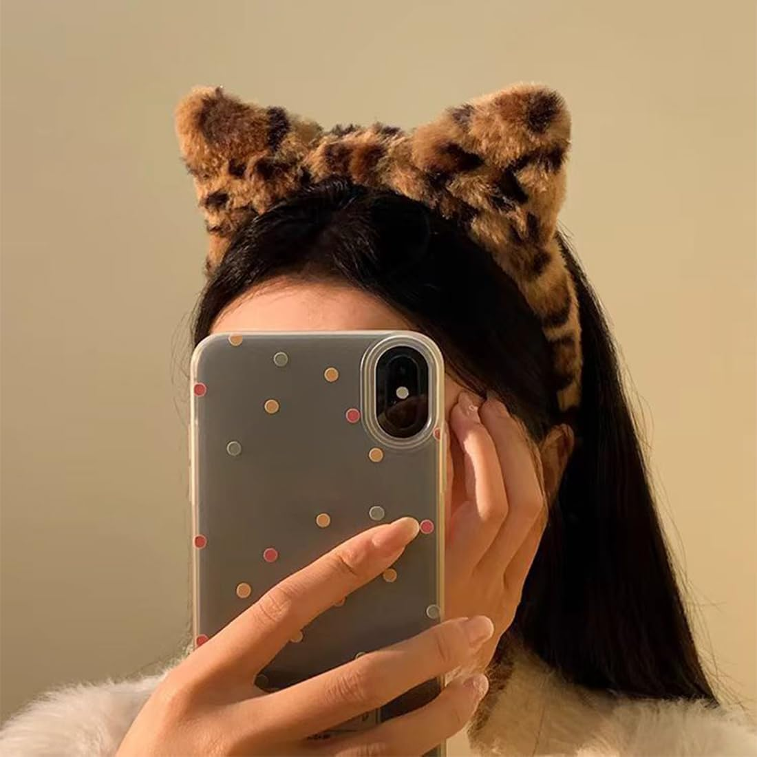 1 X Women'S Headband, 2 Pieces Face Wash Wrist, Hair Band, Cosmetic Headband, Reusable Hair Bands Make up Made of Sponge, Hair Bands for Makeup (Leopard Pattern Style)