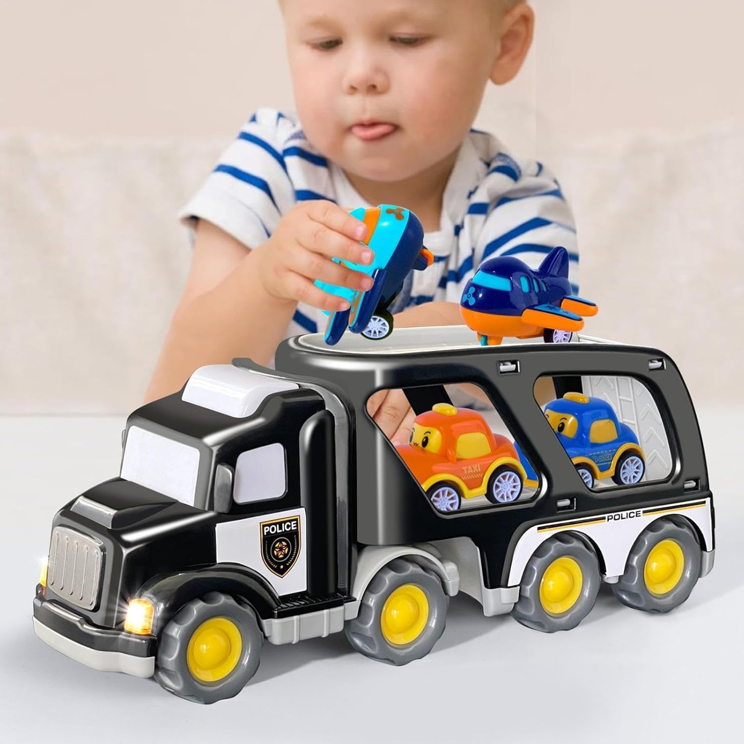 1 2 3 4 5 Years Old Trucks Toys| Truck Toy with Sound| Interactive Toys Truck with Sounds, Playground Car Trucks Toys, Boys Truck Toy with Sound Effects, Vehicle Toy for Young Boys image number 5