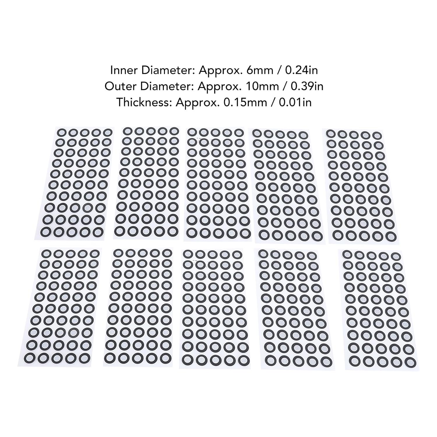 Generic 500 Pcs 3D Scanning Marker, High Precision 3D Tracking Dot Reference Point, 6Mm ID 10Mm OD, Diffuse Reflection Markers for 3D Scanner
