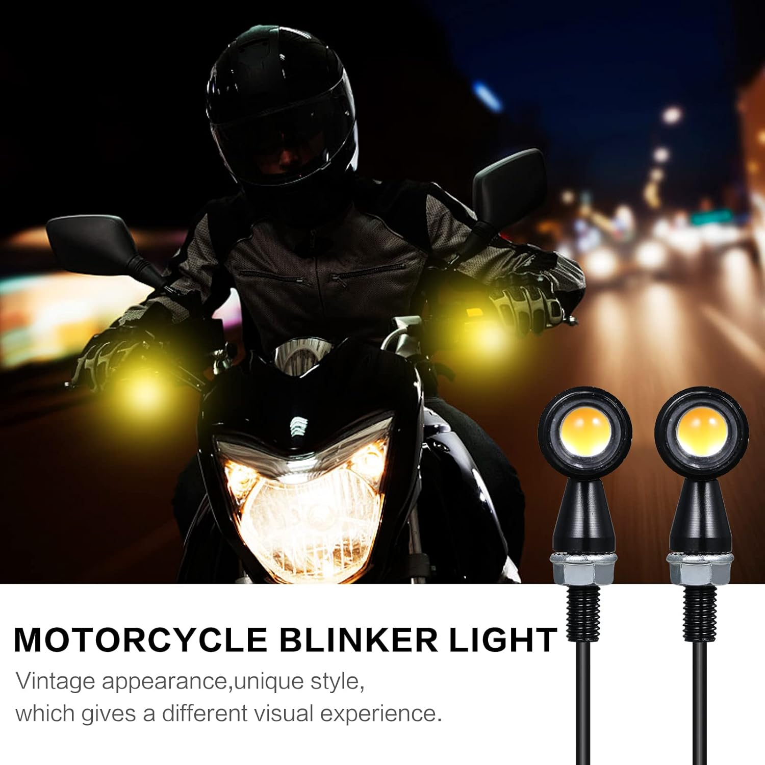 Sazak Motorcycle Mini Vintage LED Turn Signals Blinker Light Indicator image number 2