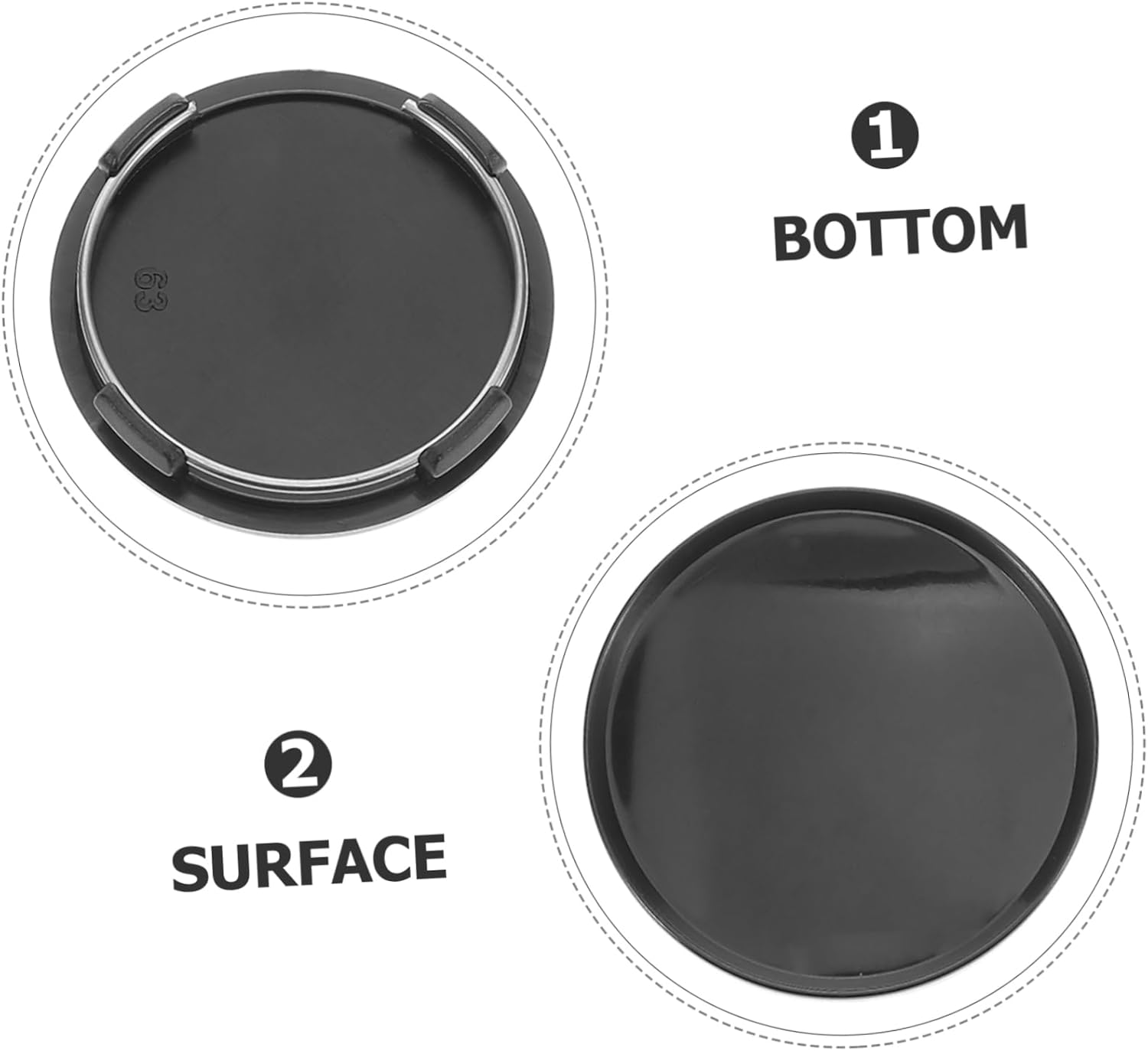 ABOOFAN 63Mm Car Wheel Hubcaps Center Caps 2Pcs Black Hub Cover Rim Caps Replacement for Automotive Exterior Accessories and Trailer Wheels image number 1