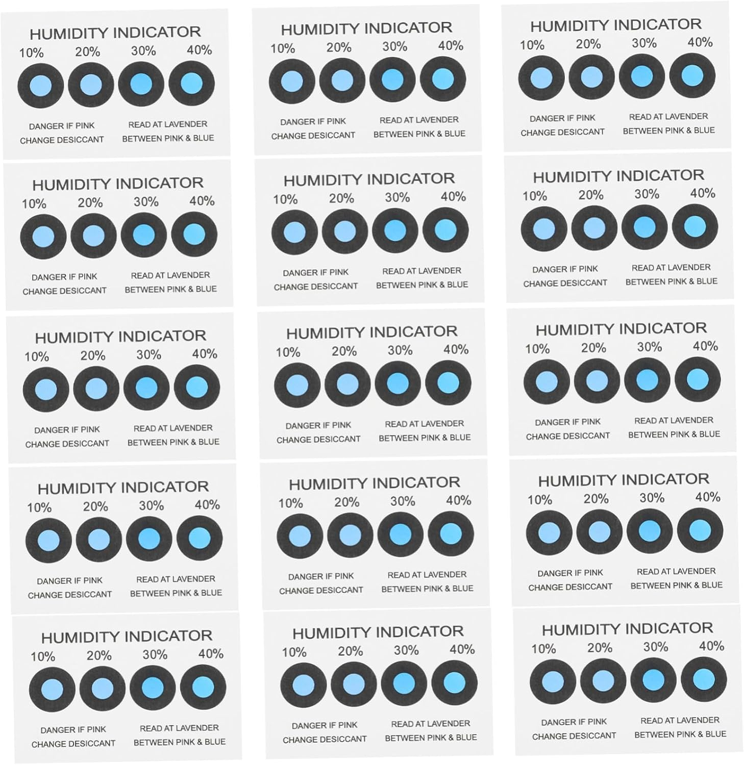 BESTYASH 100Pcs Humidity Indicator Card 10%-40% Moisture Range Moisture Detection Strip for Artwork Storage and Book Collections Humidity Control Packet Regulation Pack