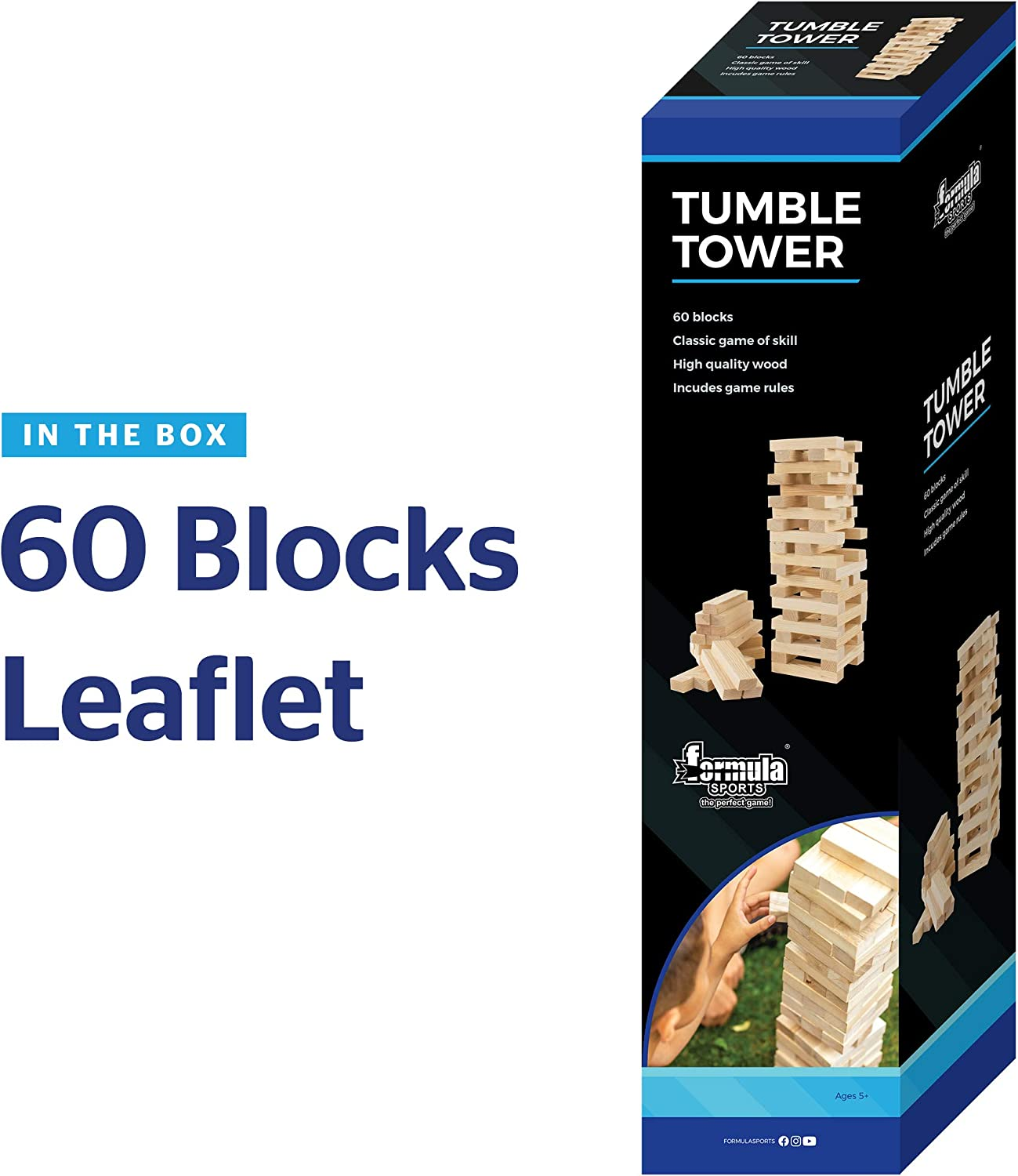 Formula Sports Wooden Tumble Tower Outdoor Garden Game