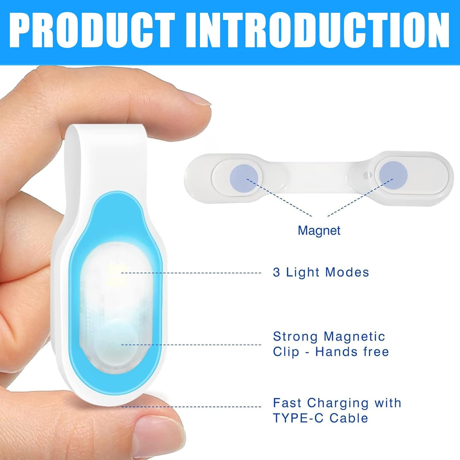 2 X Nursing Night Light Clip, LED Clip Light, USB Rechargeable Magnetic, 3 Modes, Mini Night Light, Nurse, LED Safety Light for Night Shift Nurse, Running, Jogging, Camping image number 5