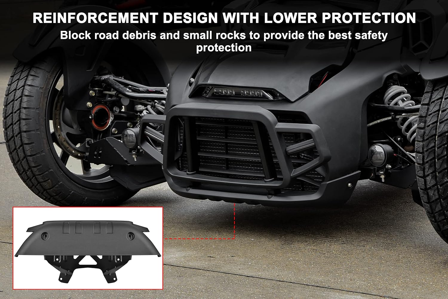 SAUTVS Front Bumper Guard with LED Light for Can-Am Ryker, Front Profile Bumper Guard Protector with LED Accent Light for Can Am Ryker 600 900 Sport Rally All Models Accessories (Replace #219401108)