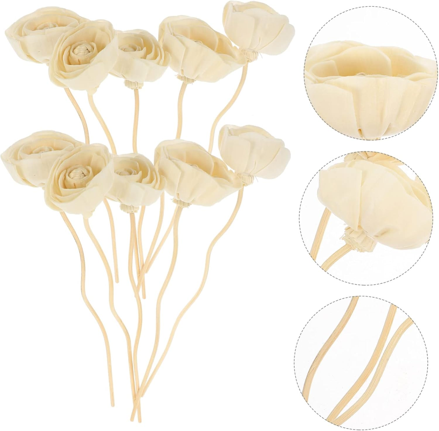 Aromatherapy Flower Diffuser Sticks 10Pcs Rattan Grass Essential Oil Reeds for Home Office Decor image number 5