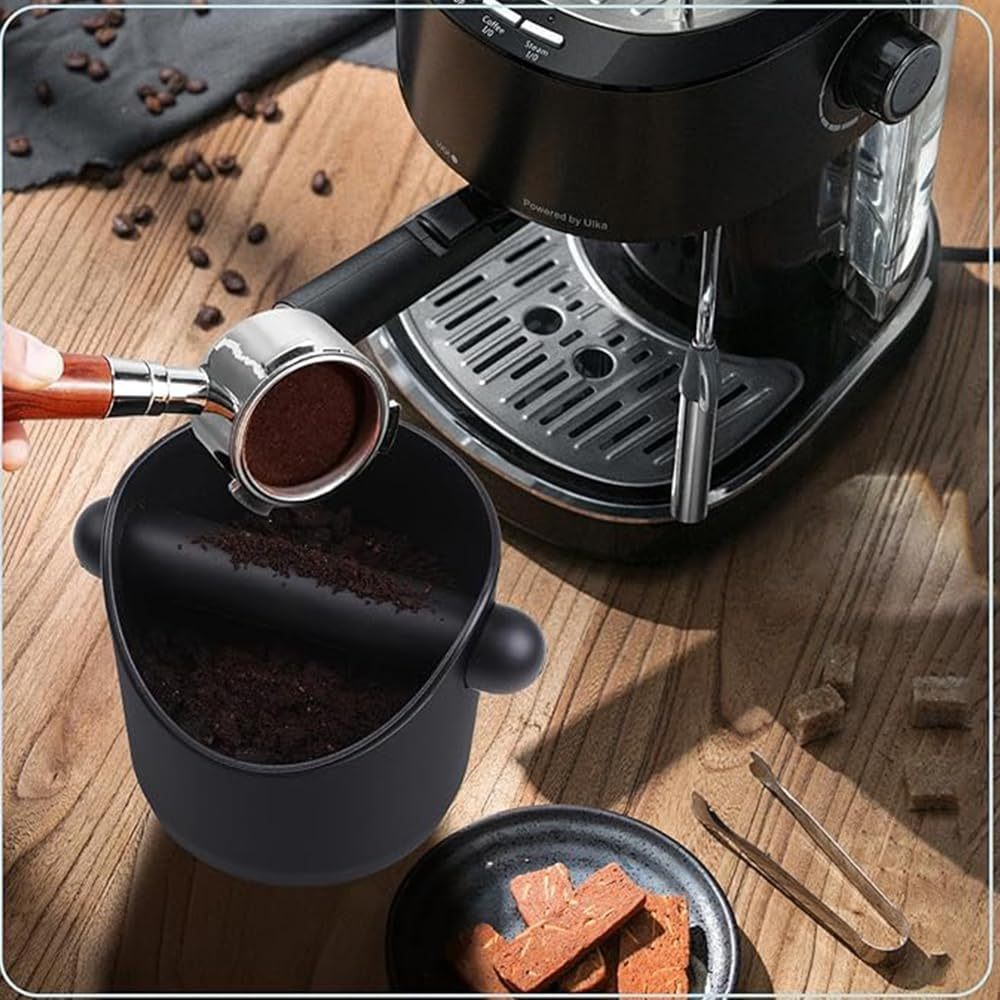 Espresso Coffee Knock Box, ABS Coffee Grounds Knock Box for Barista, Shock-Absorbent Durable, Detachable Knock Bar and Non-Slip Base image number 2