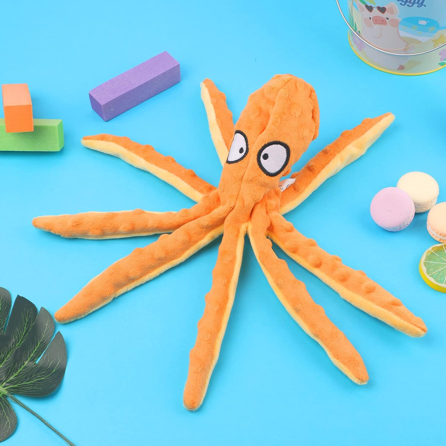 Octopus Dog Toys, No Stuffing Squeaky Dog Toys Interactive Octopus Dog Chew Toys with Crinkle Paper for Small Medium Dogs Playing and Training (Purple) image number 5