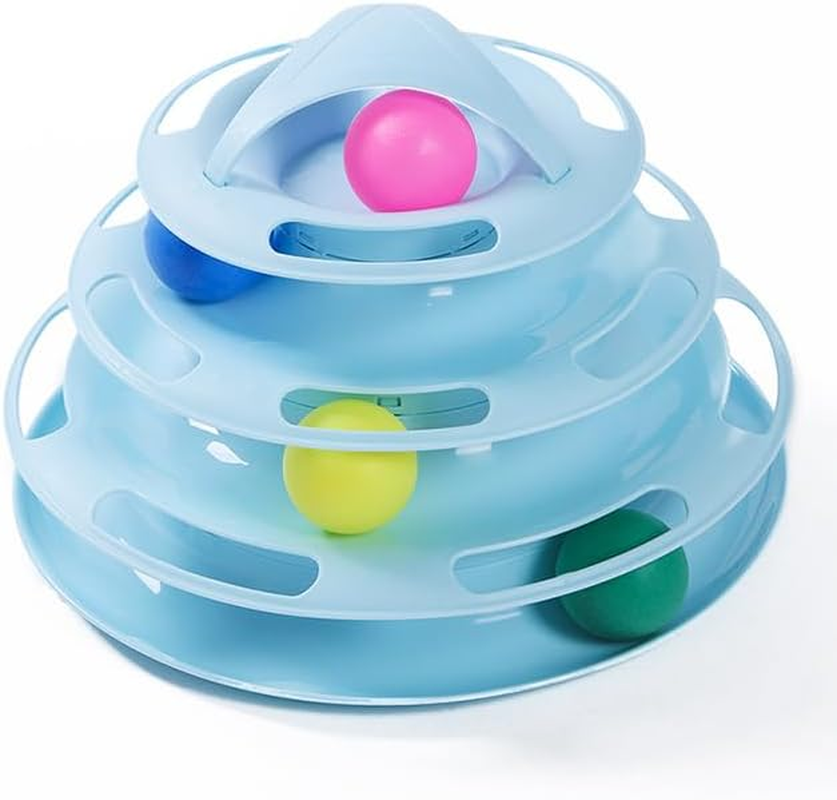XUNQUCOM Cat Interactive Toys Four Levels Cat Carousel Pet Relief image number 2
