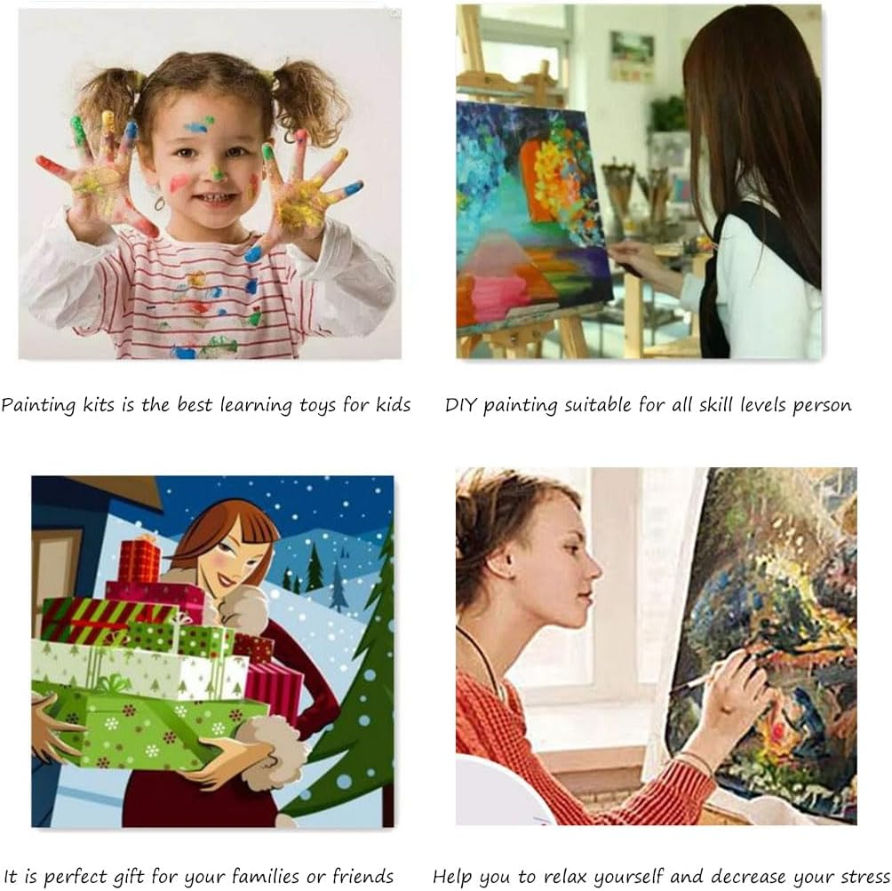 BERYART DIY Oil Painting Paint by Number Kits for Adults Kids Beginner, Great Gift and Home Decor - a Running Horse 16X20 Inches (Without Frame) image number 4