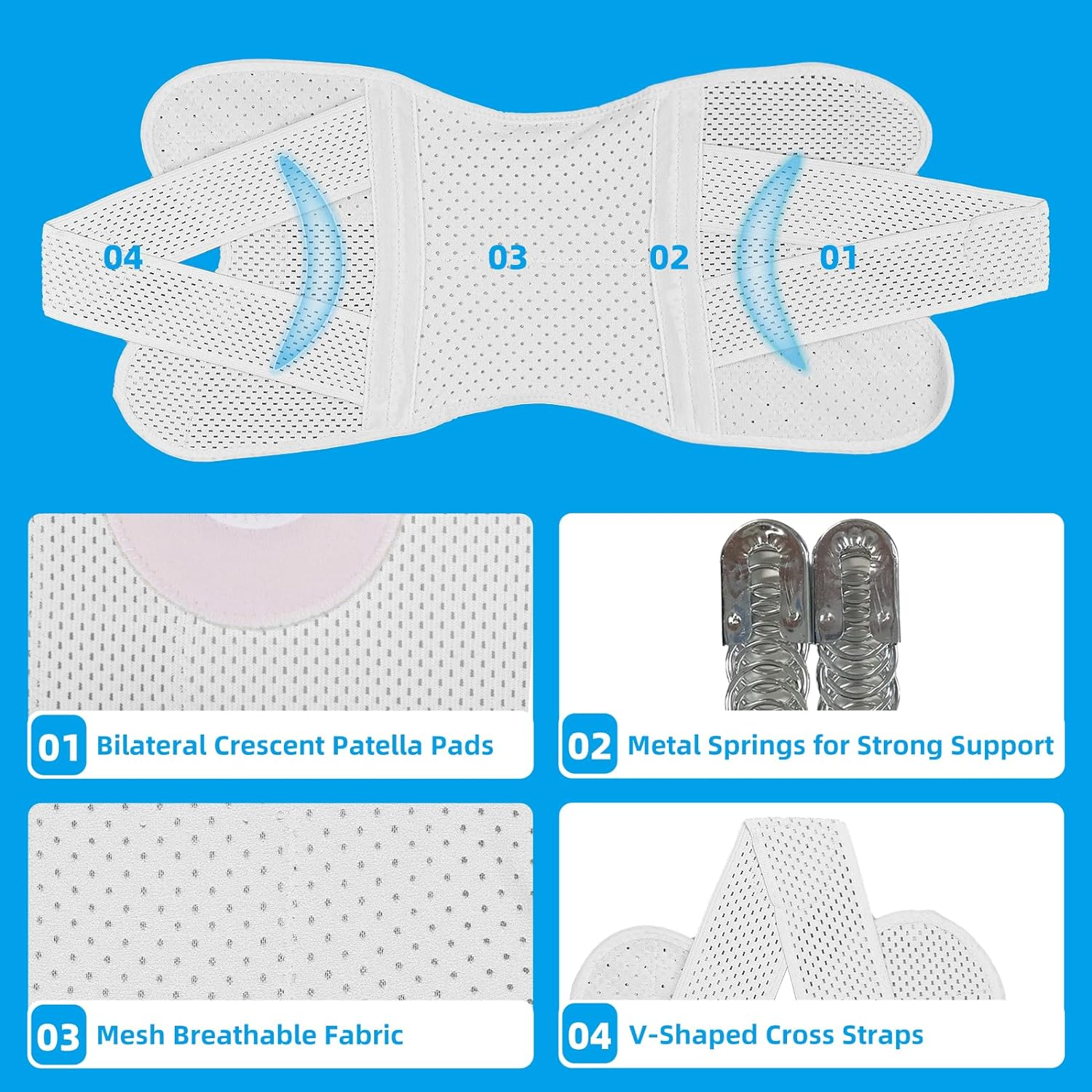 Knee Brace for Men and Women,Knee Support for Basketball, Soccer, Volleyball, and Fitness,Relief from Knee Pain and Prevents Sports Injuries,Adjustable Knee Wrap (M) image number 5