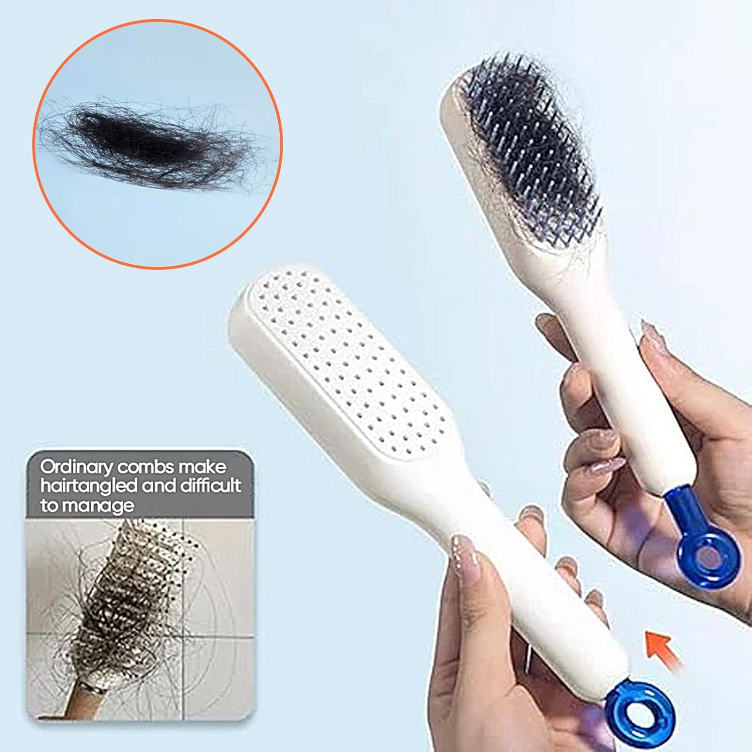 Massage Hair Comb - Detangling Massage Comb | Anti-Static Massage Comb Brush Detangler, Hair Brush Comb for Long, Curly, Thick Hair Meindin - Blue image number 4