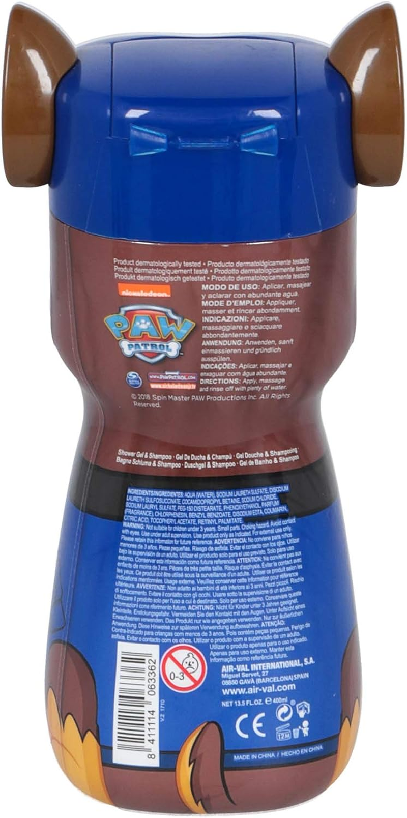 Paw Patrol 2-In-1 Shower Gel and Shampoo, Natural, Vegan and FSC Approved Shower Gel and Shampoo for Kids, 400 Ml image number 3