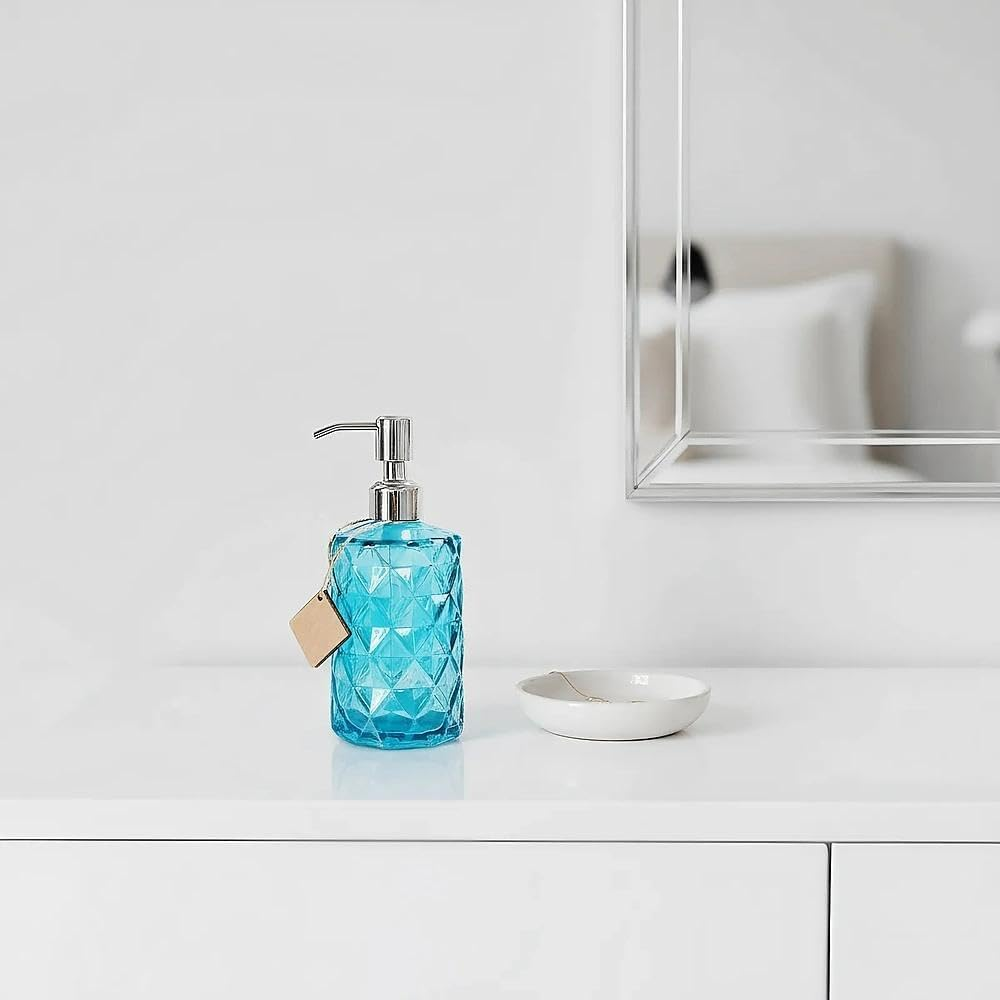 Glass Soap Dispenser with Rust-Proof 304 Stainless Steel Pump, Compatible with Soap, Lotion, Dish Soap, Shampoo & Body Cleanser for Bathroom, Kitchen & Office Use - Haheihei image number 4