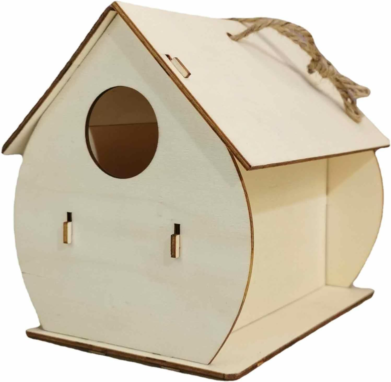 Wooden Bird Houses for Outside, Hummingbird Nest Garden Decor, Multi-Purpose Wild Bird Nesting Box, Natural Finch Bird Houses for Wren, Swallow, Sparrow, Hummingbird 12X10Cm