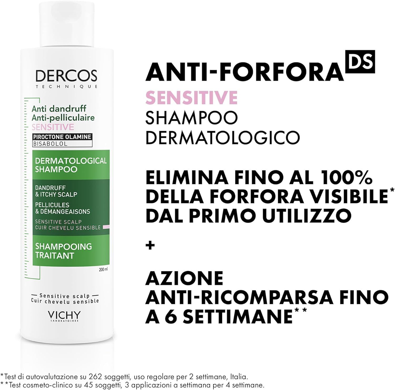 Vichy Dercos Anti-Dandruff Shampoo for Sensitive Scalp 200Ml, DS Dermatological Shampoo, Selenium for Dandruff & Itchy Scalp, Eliminates Dandruff & Soothes Scalp Discomfort image number 3