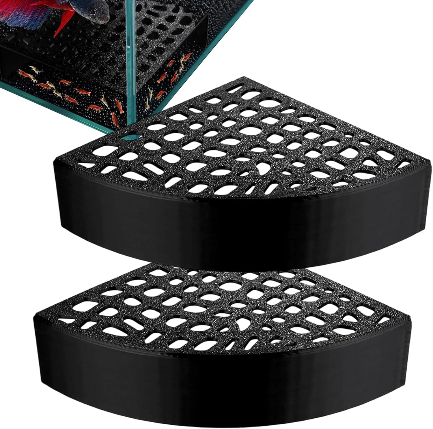 Shrimp Cave Aquarium - 2-Piece Fish Breeding Cave Shrimp Tunnel for Tank,180 Degree Viewing Stealth Habitat for Beginners Aquatic Pet Enthusiasts Freshwater Underwater Dwarf Cherry image number 4