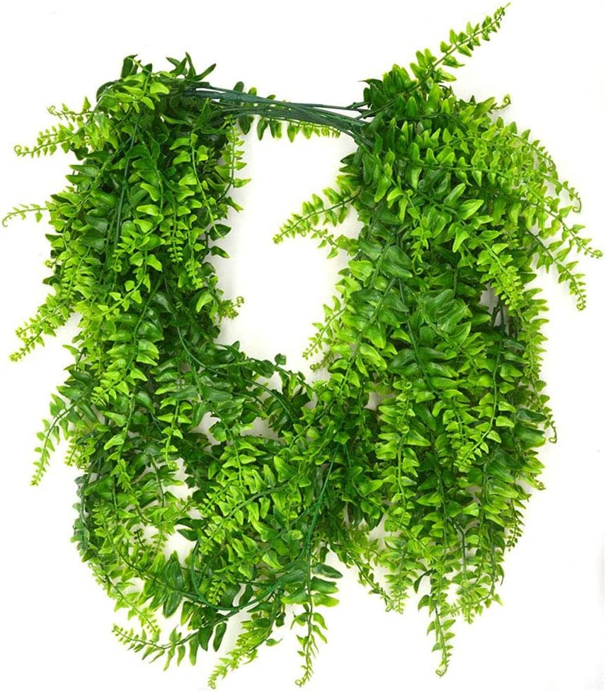 PINVNBY Reptile Plants Hanging Fake Vines Boston Climbing Terrarium Plant with Suction Cup for Bearded Dragons Lizards Geckos Snake Pets Hermit Crab and Tank Habitat Decorations (2 Pack) image number 6