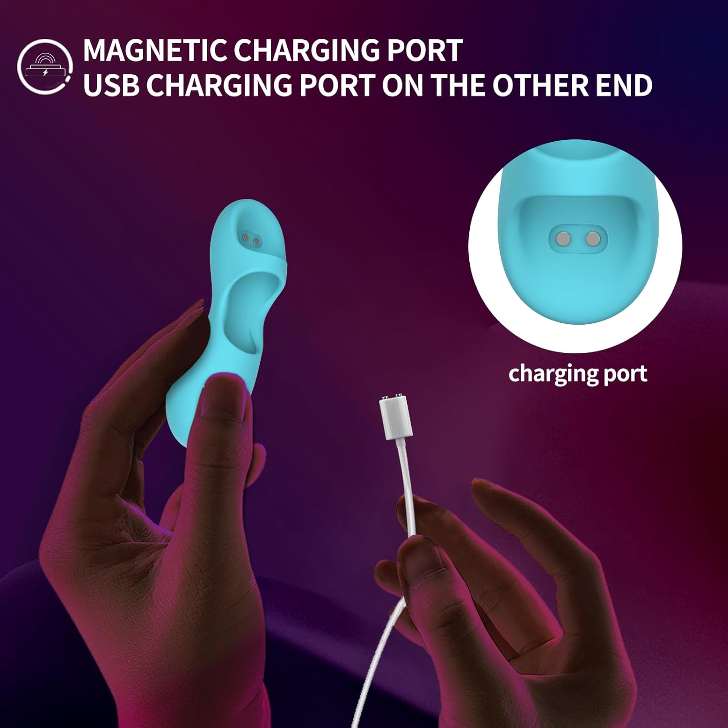 COREXPOWER Intense Finger Vibrator for Couples - Powerful Sexual Stimulation Toy for Women with Nipple and Clitoral Sensation - Sexual Pleasure Tools for Women Mini Vibrator Couples Sex Toys Blue image number 2