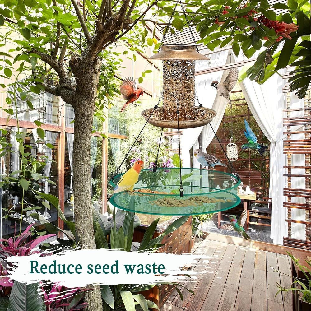 2 Packs Seed Catcher for Bird Feeders, with Adjustable Hanging Hoop, Reducing Waste, Outdoor Garden Accessories, Hanging Hoop Bird Seed Catcher Tray for Hummingbird Feeders image number 2
