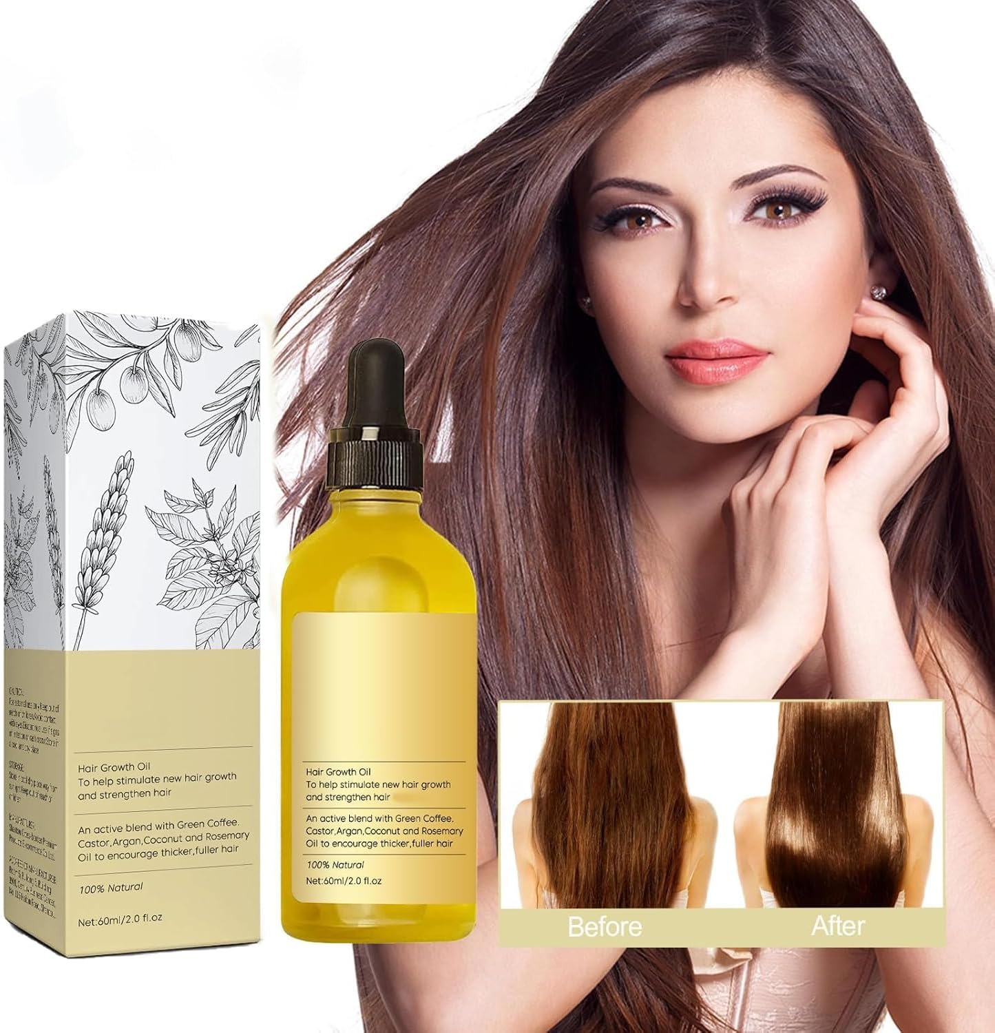 Hey Keratin Veganic Natural Hair Growth Oil, Veganic Rosemary Oil, Natural Hair Growth Oil for Black Women, for Women and Men Dry Damaged Thin Hair Growth (3 PCS) image number 3