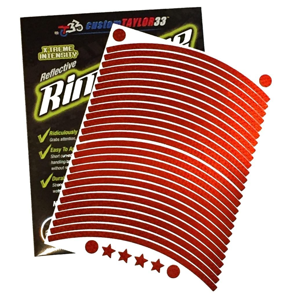 Customtaylor33 (All Vehicles) Red High Intensity Grade Reflective Copyrighted Safety Rim Tapes (Must Select Your Rim Size) 12 (Rim Size) image number 5