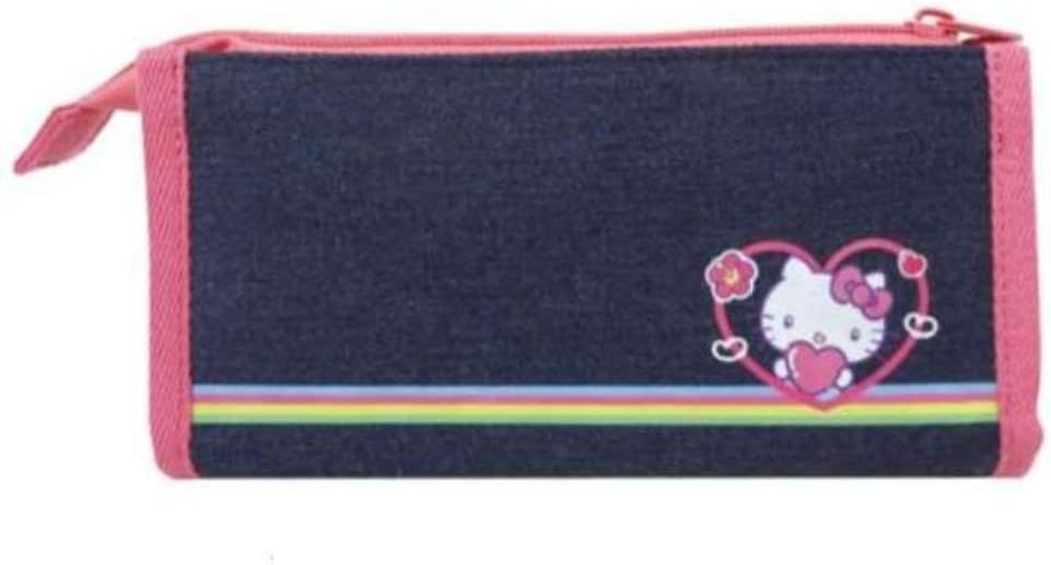 Ki Company Sanrio Characters (Chest Kyun Memories) Hello Kitty Denim Pouch SAM-DP-KT image number 1