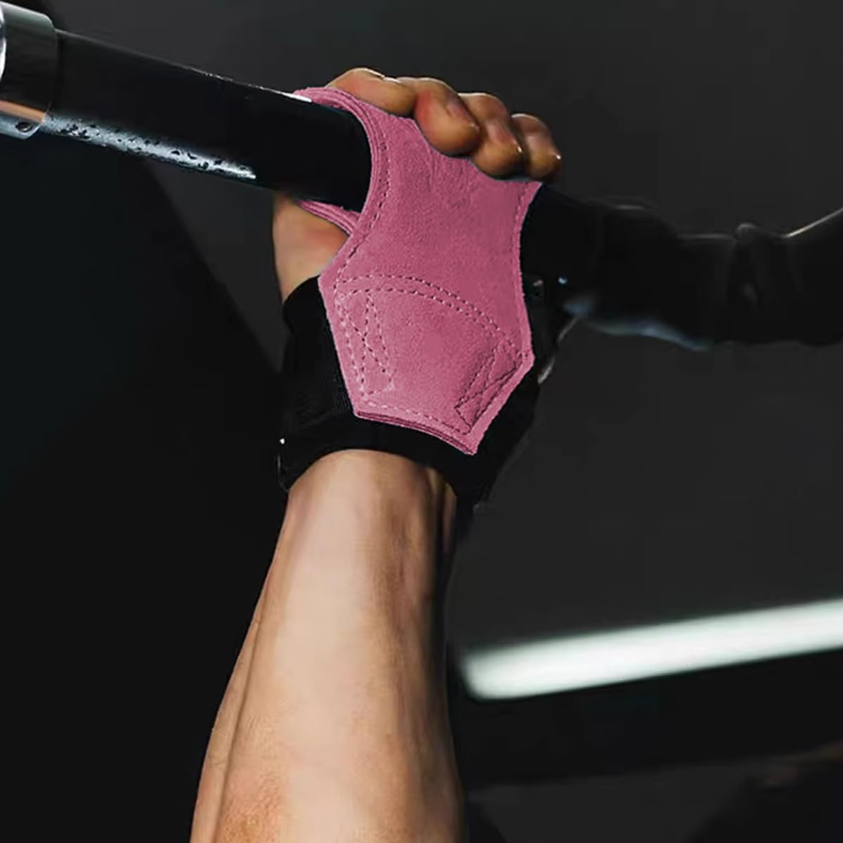 TAVIEW Weight Lifting Wrist Hooks Straps for Maximum Grip Support for Women (Macaron Pink) (TW0032)