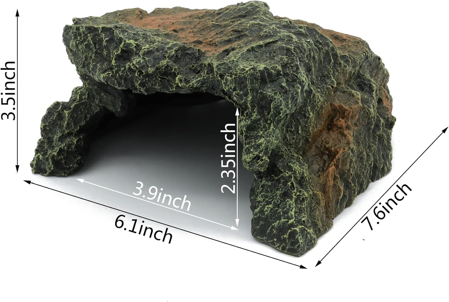 JIH Reptile Rock Hide Cave, Aquarium Habitat Decor Rock Tortoise Hideout for Lizards, Turtles, Reptiles, Amphibians, Fish image number 5