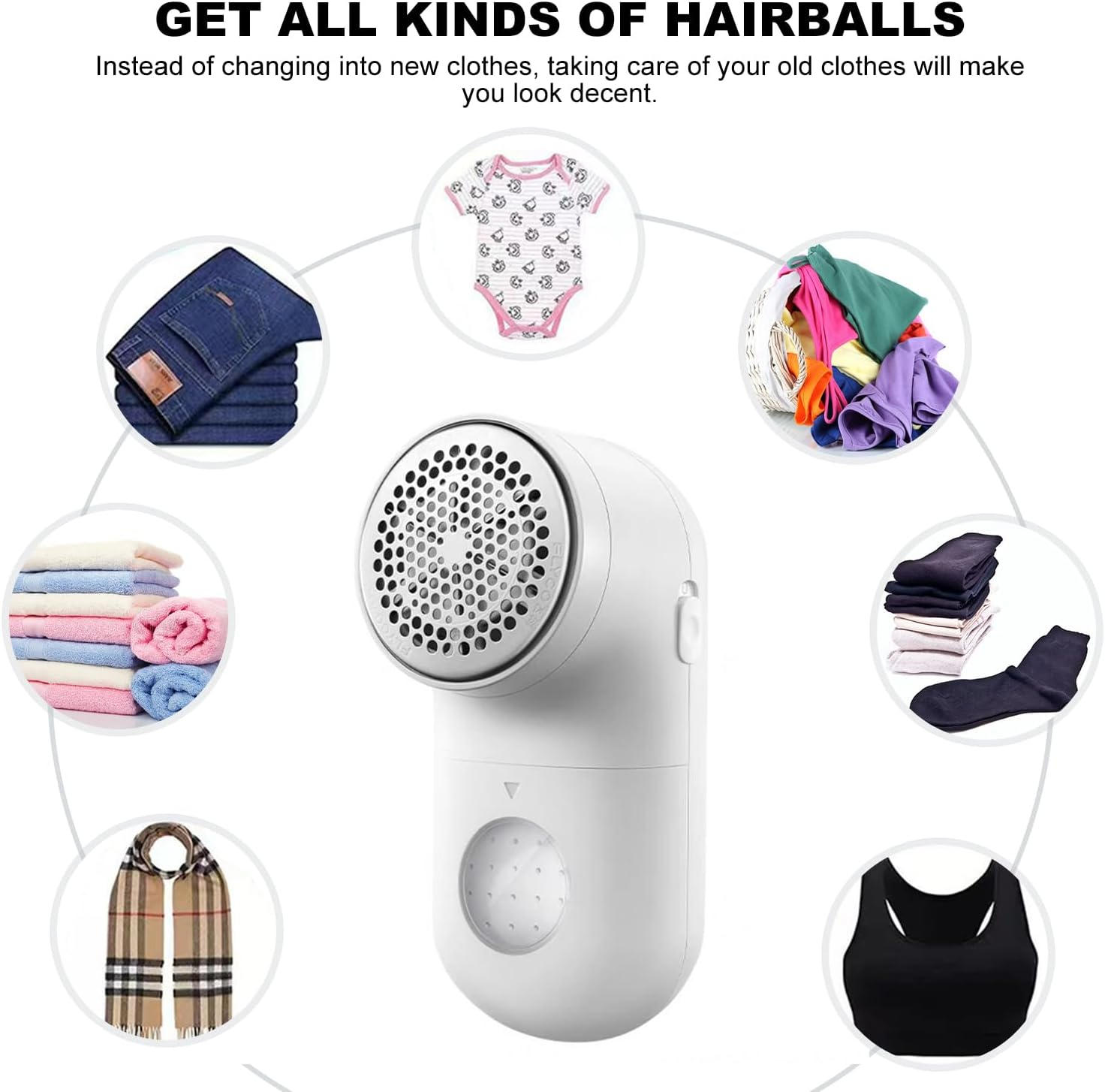 Electric Lint Remover, Fabric Shaver,Portable Lint Sweater Shaver,Usb Charging Fabric Shaver,Cordless Sweater Shaver for Clothes and Furniture(3 Blades Included) image number 4