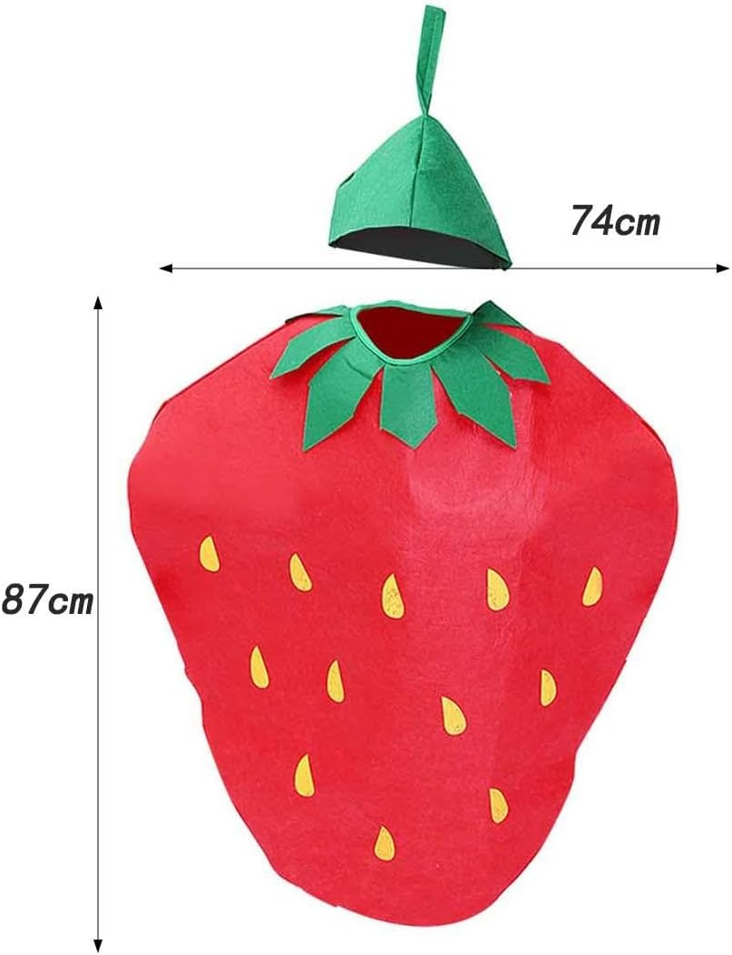 Vaveren Adult Fruit Costume, Strawberry, Costume, Hat, Adult, Halloween, Themed Party, Stage Performance, Masquerade