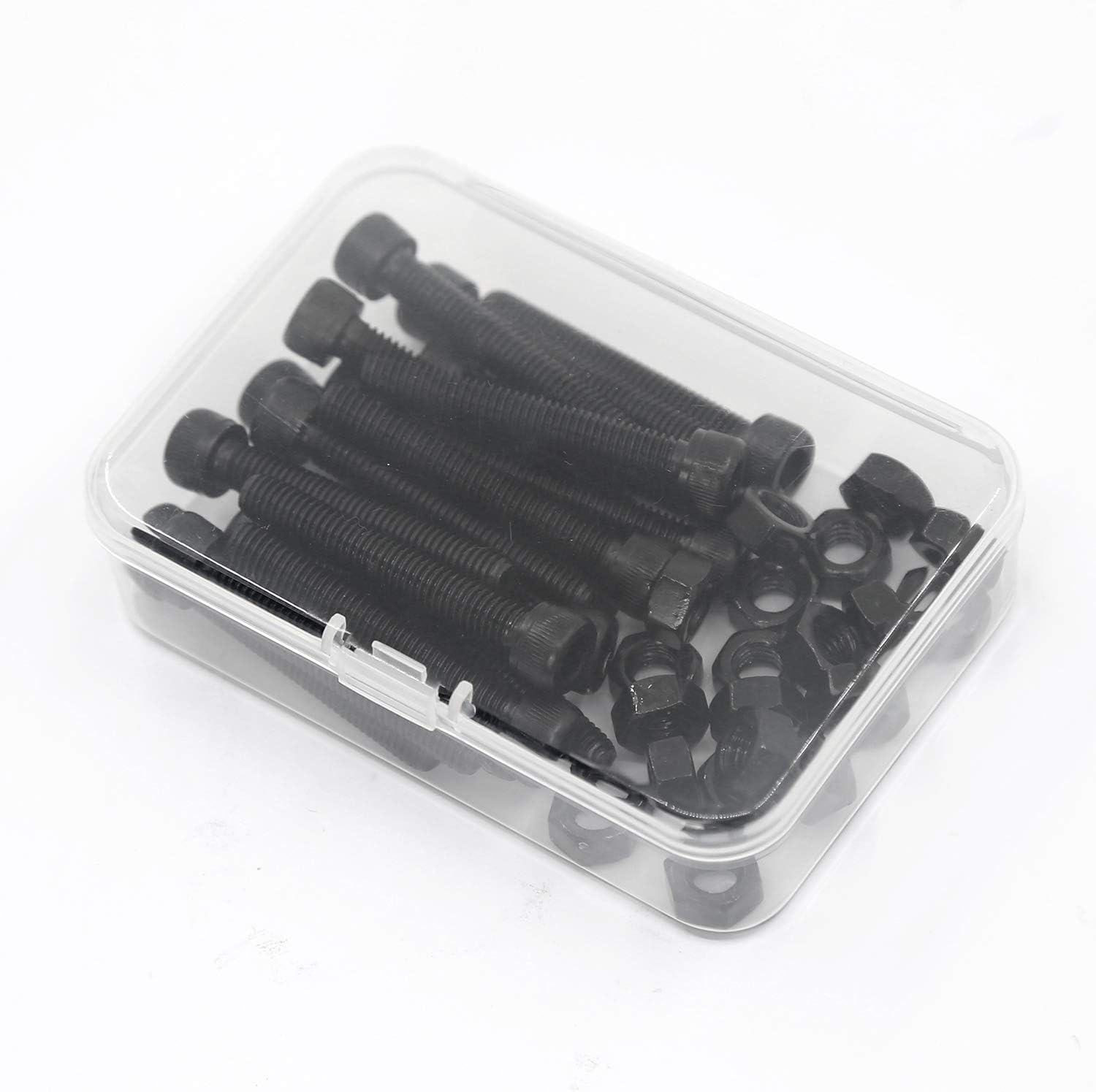 (20 Sets) M6 X 50Mm Bolts and Nuts Set Socket Head Cap Screws 12.9 Grade Alloy Steel Black Full Thread